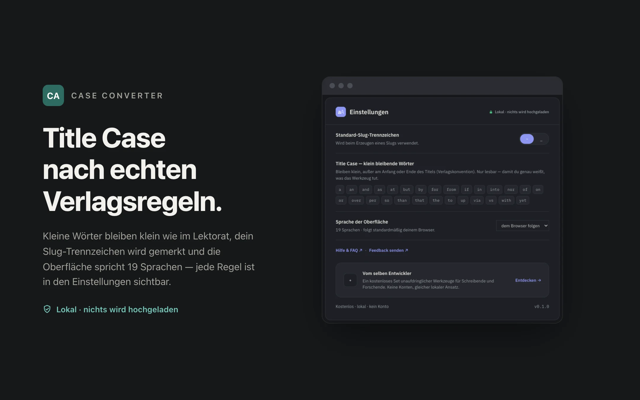 Case Converter — options
