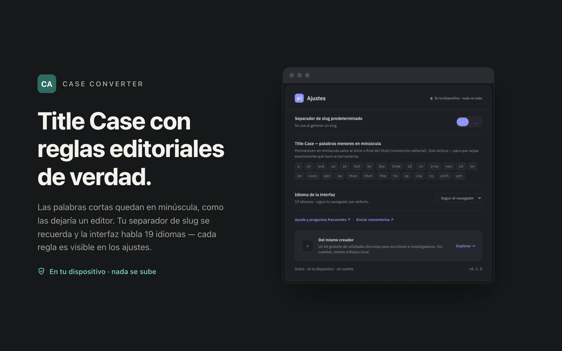 Case Converter — options