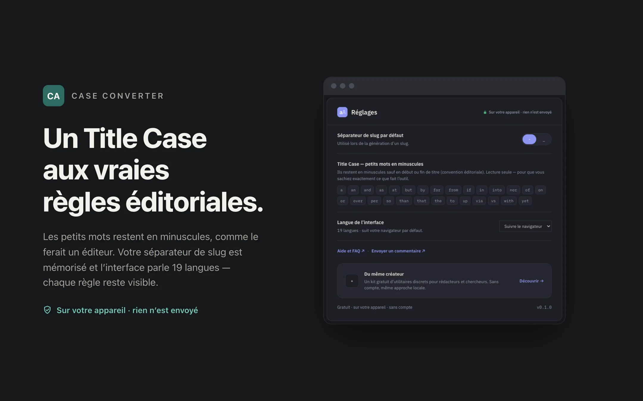 Case Converter — options