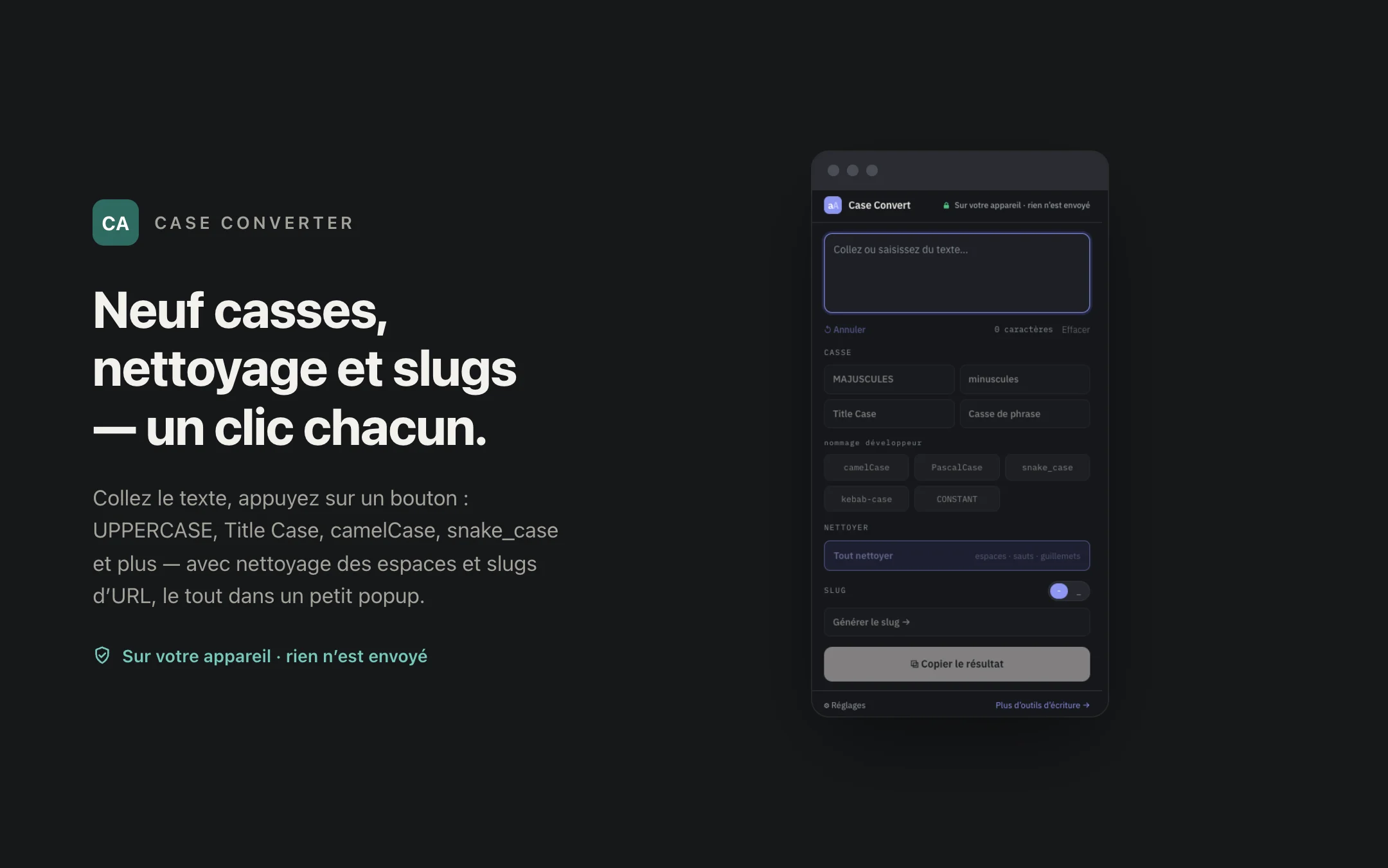 Case Converter — popup