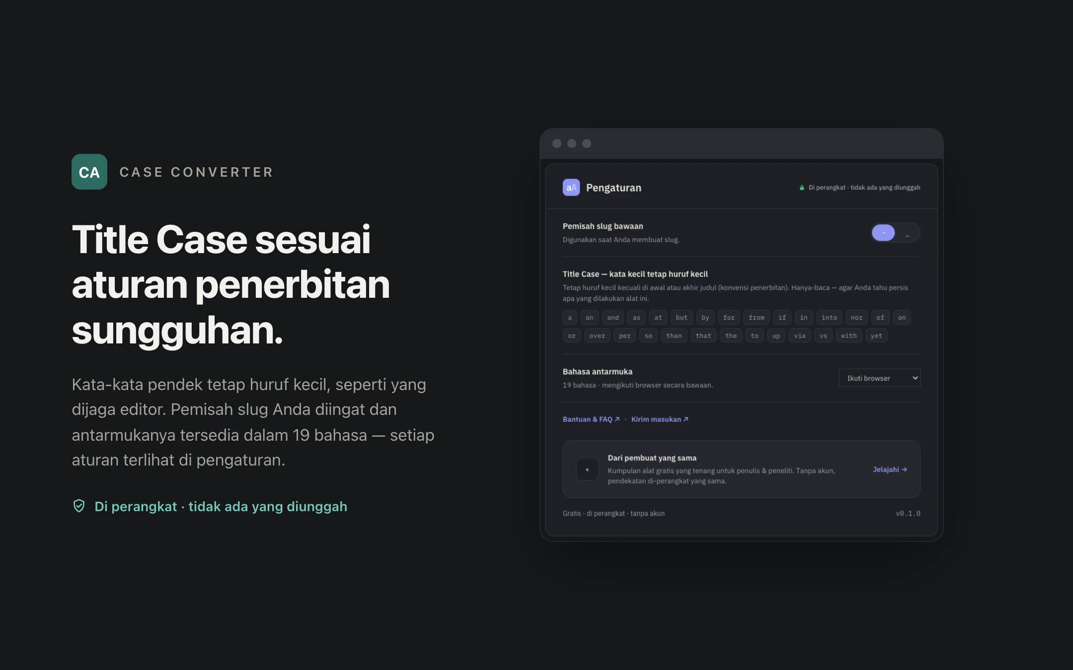 Case Converter — options