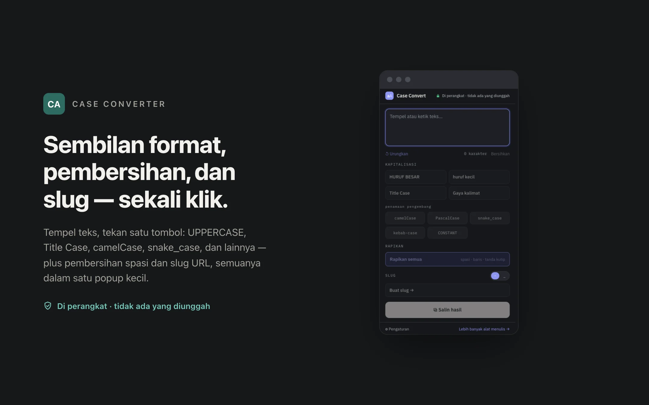 Case Converter — popup