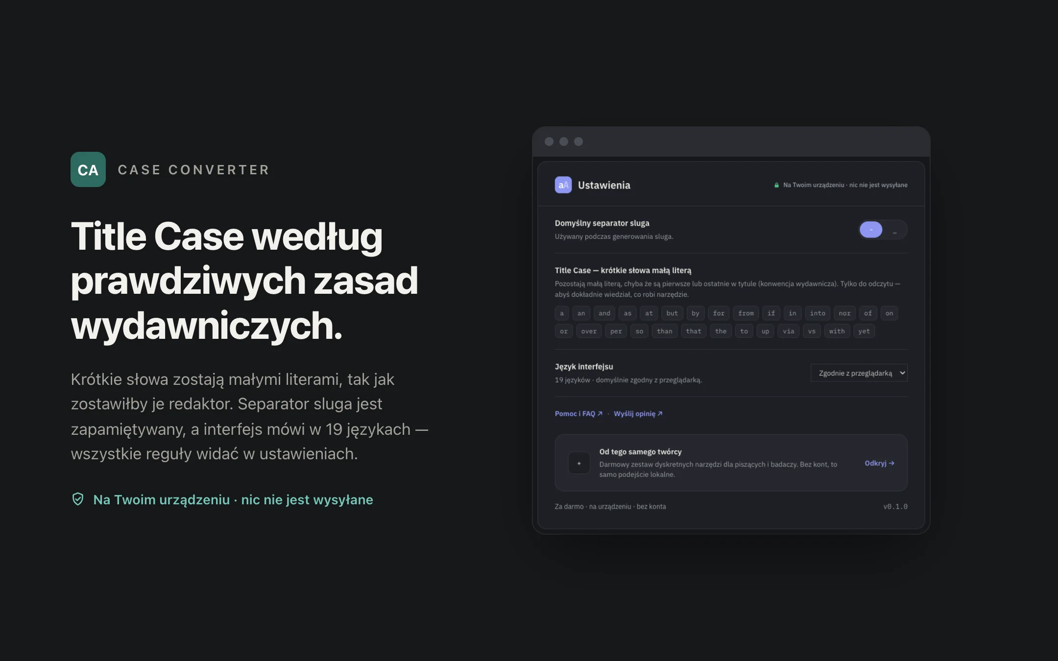 Case Converter — options