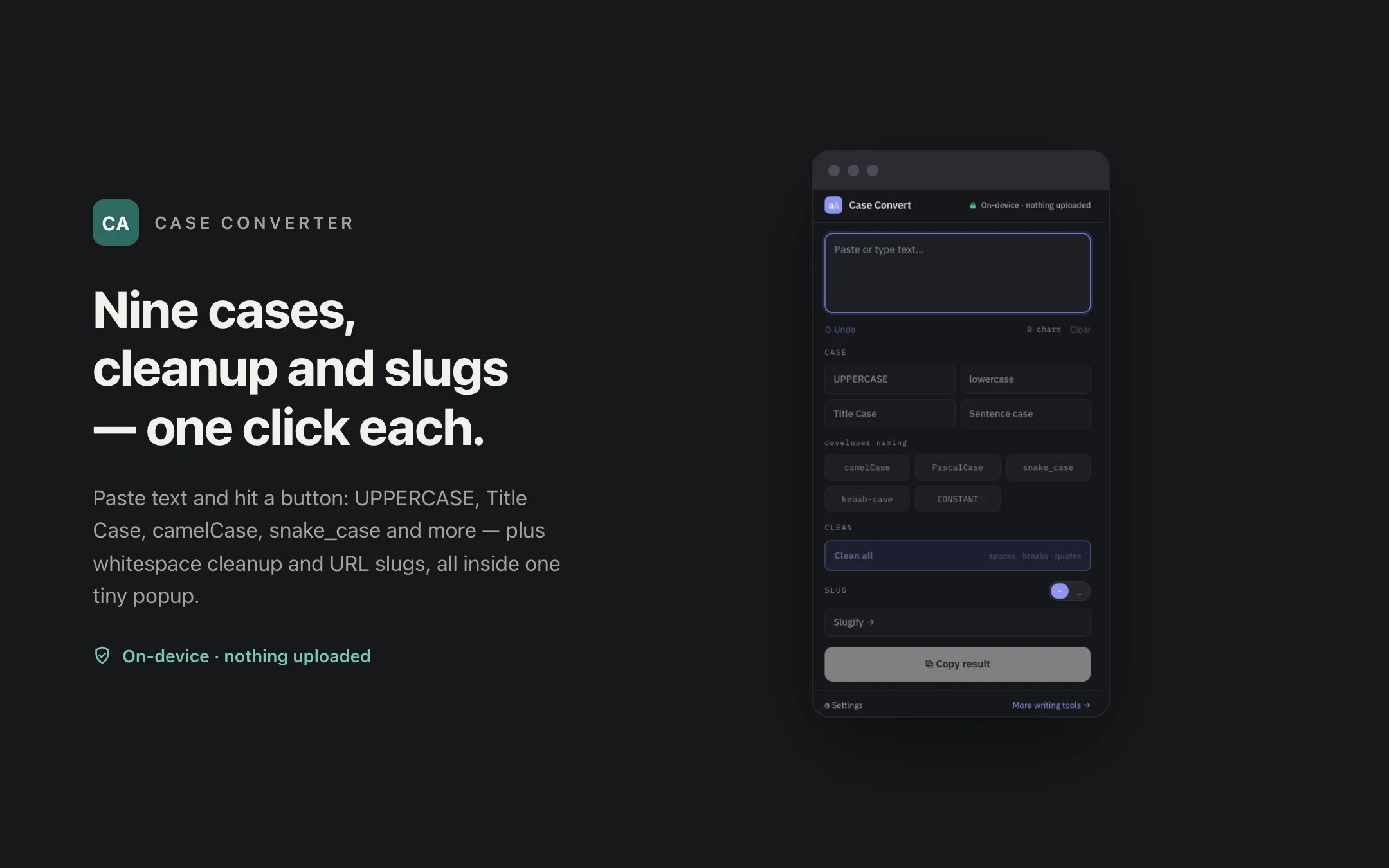 Case Converter — popup