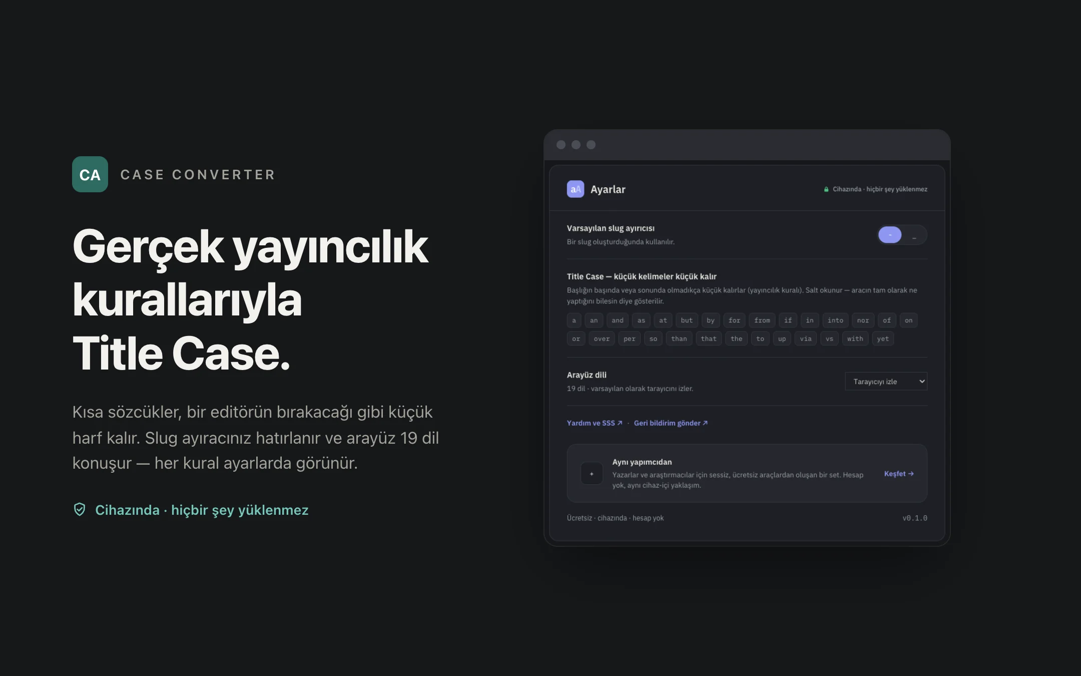 Case Converter — options