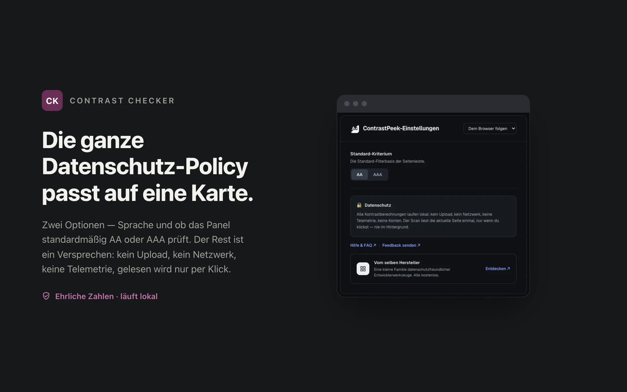 Contrast Checker — options