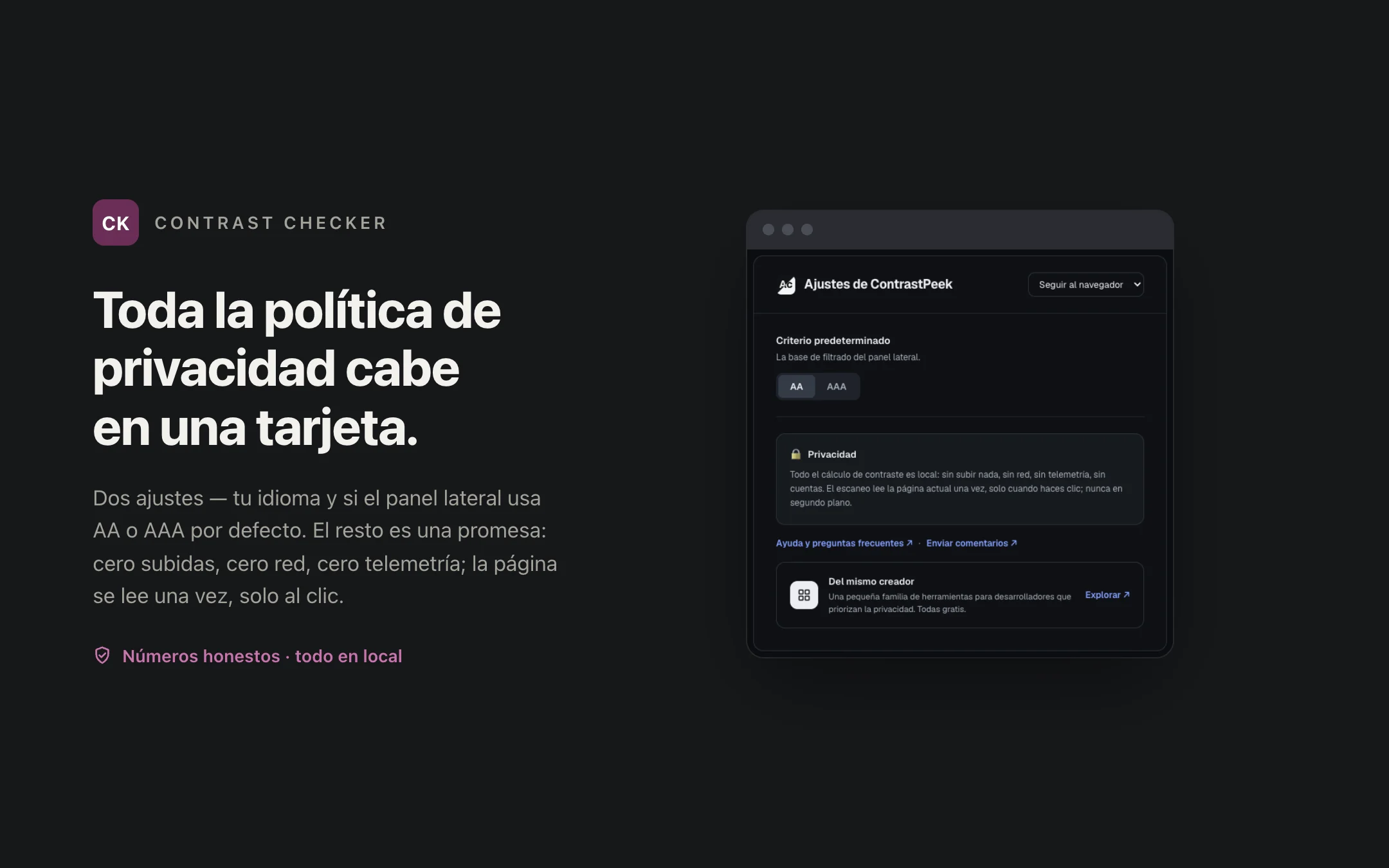 Contrast Checker — options