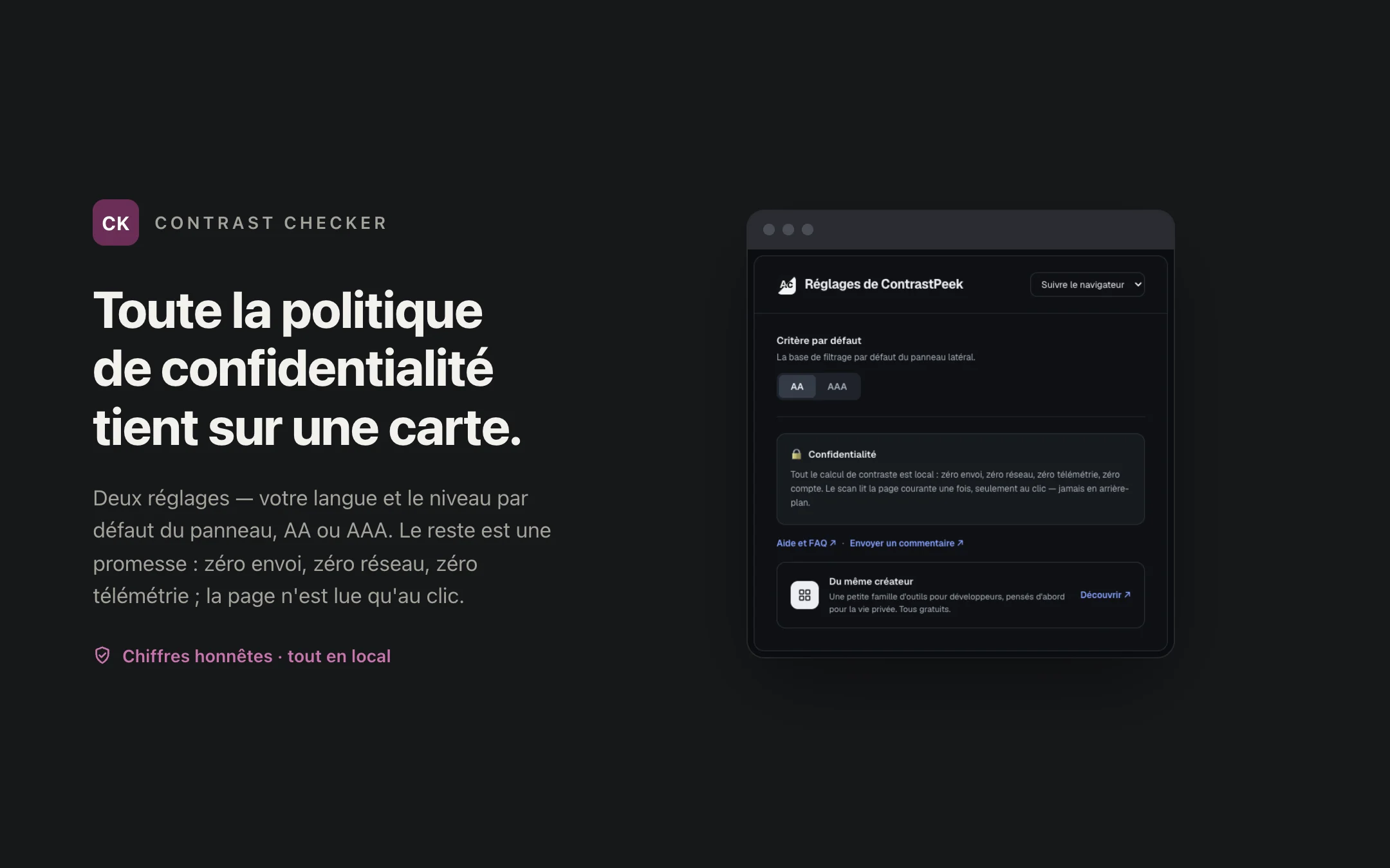 Contrast Checker — options