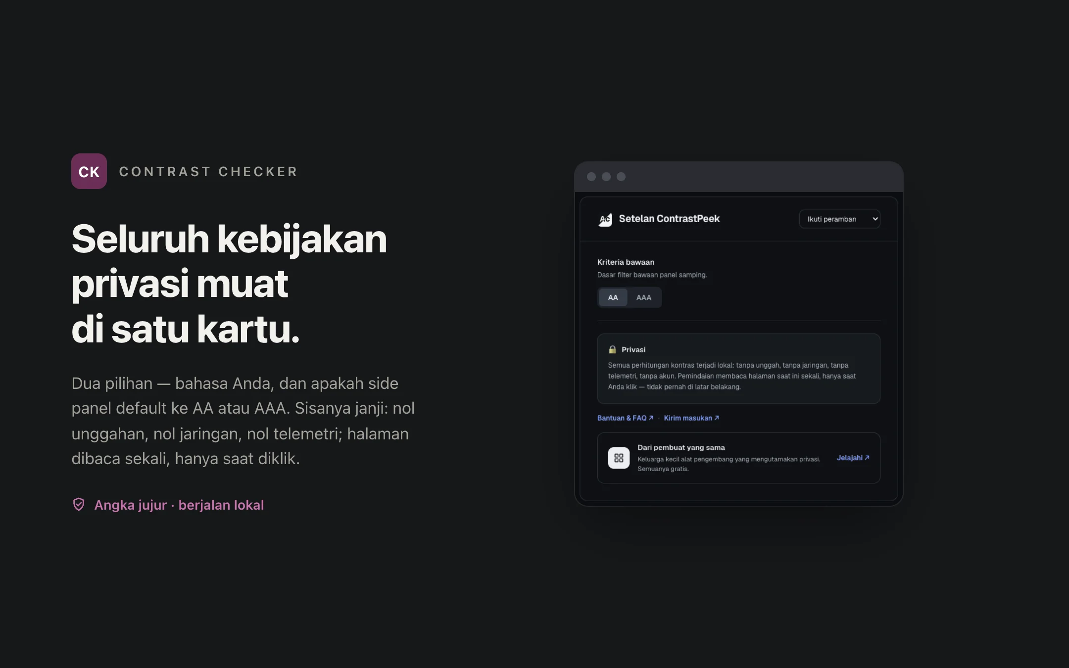 Contrast Checker — options