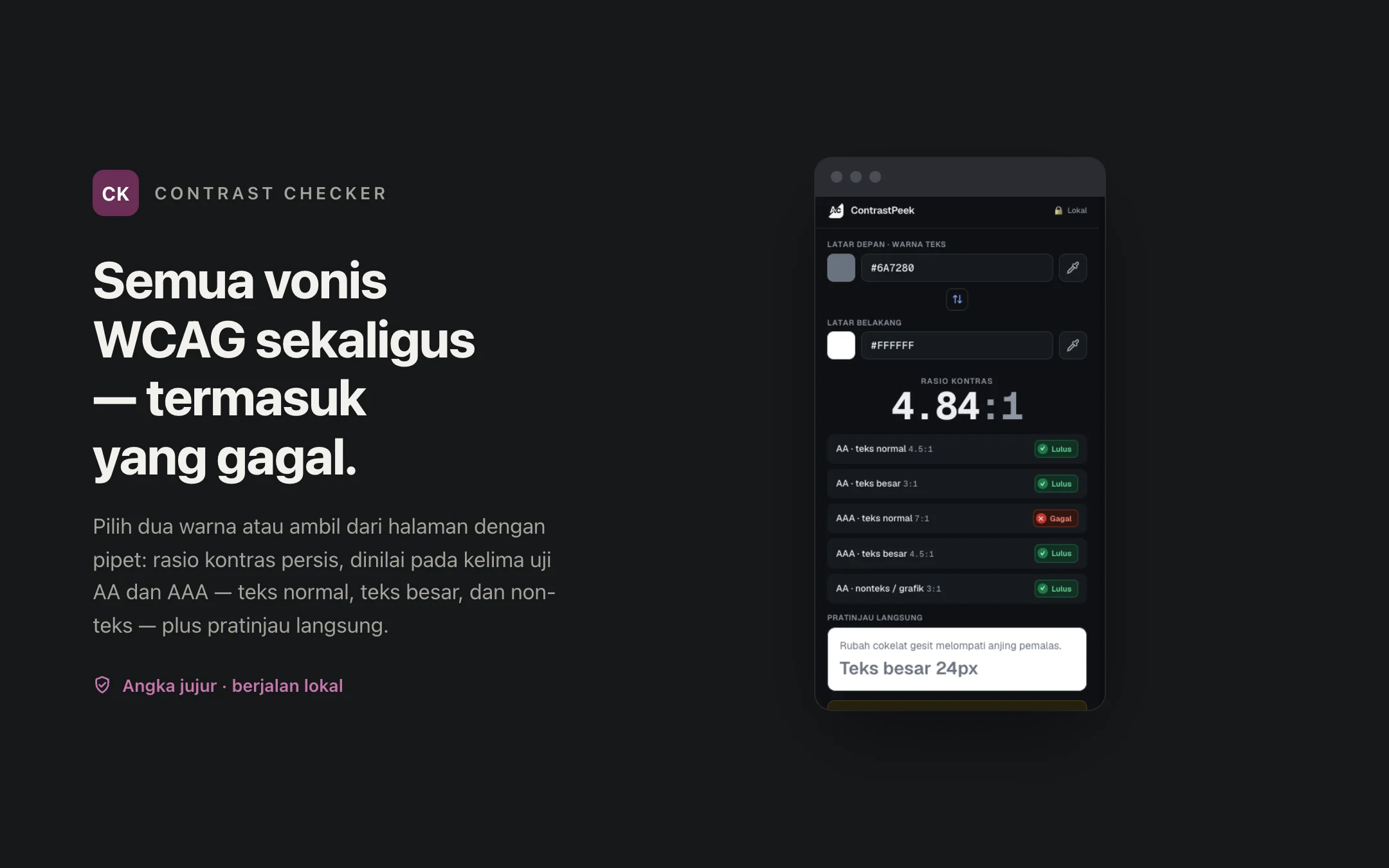 Contrast Checker — popup