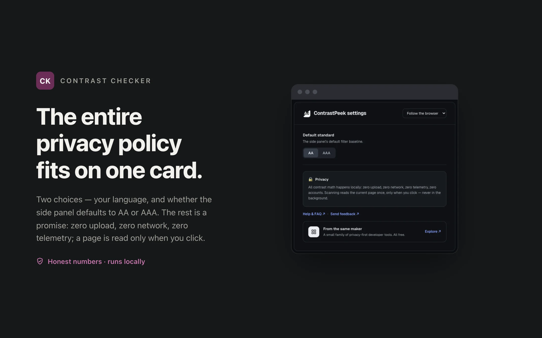 Contrast Checker — options