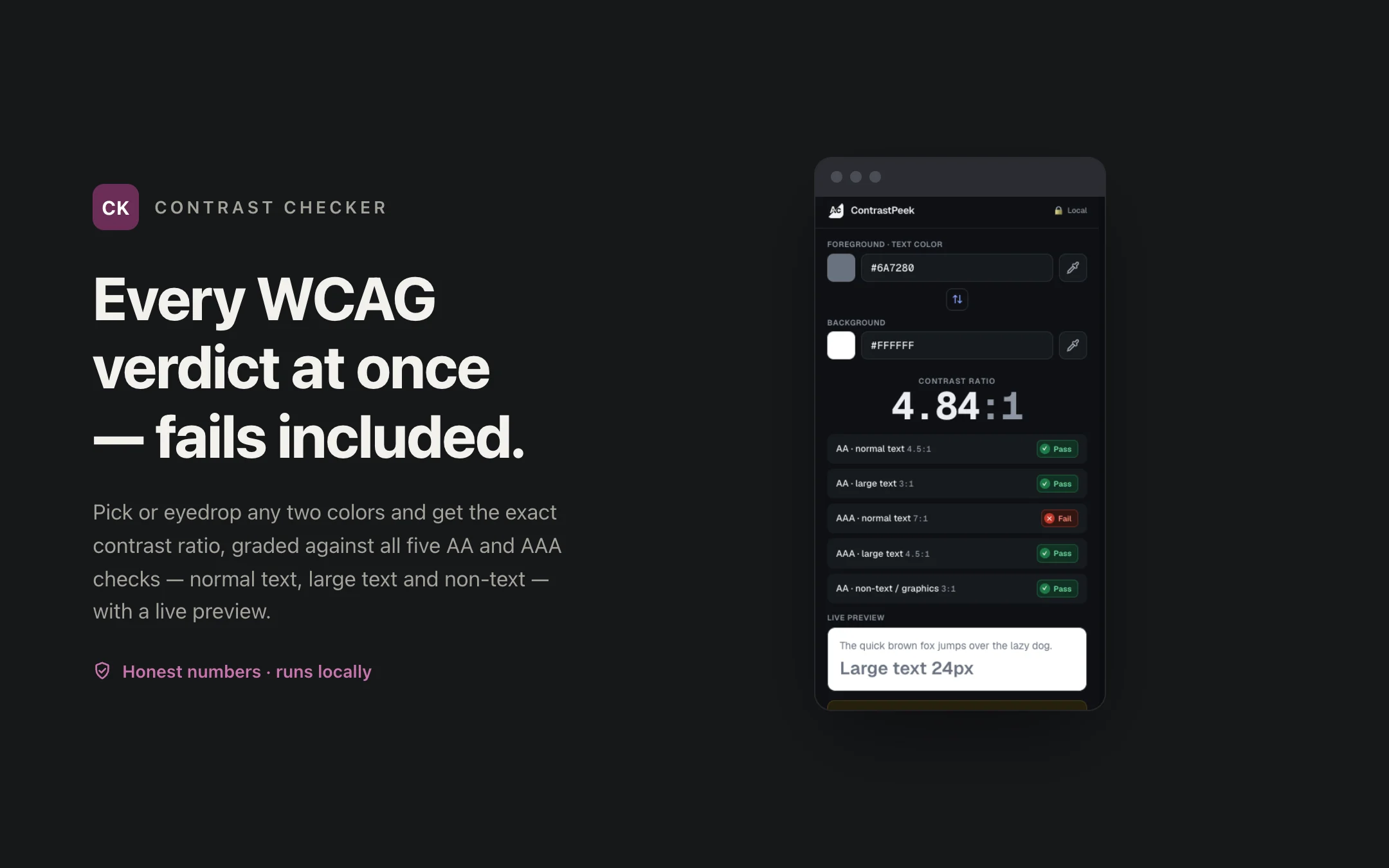 Contrast Checker — popup