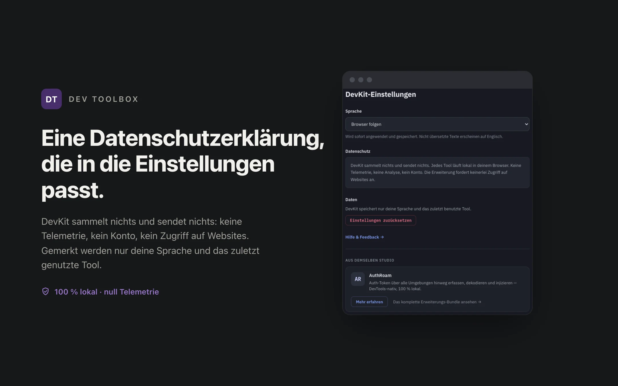 Dev Toolbox — options