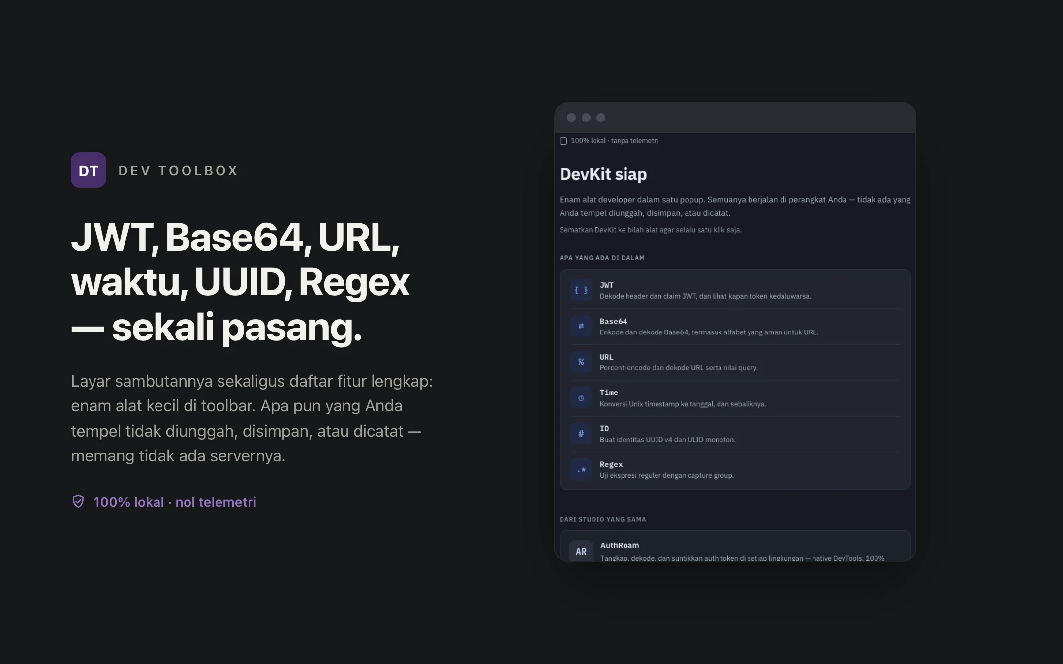 Dev Toolbox — onboarding