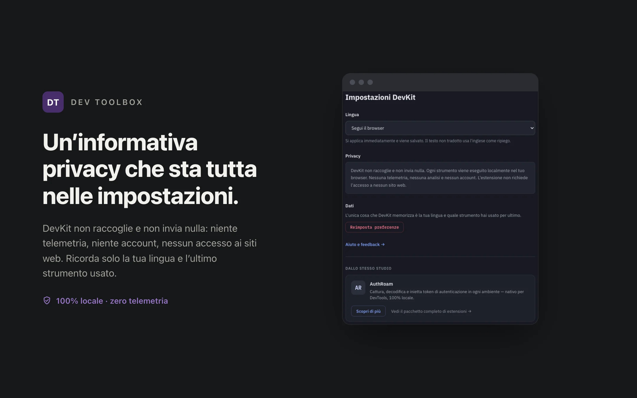 Dev Toolbox — options