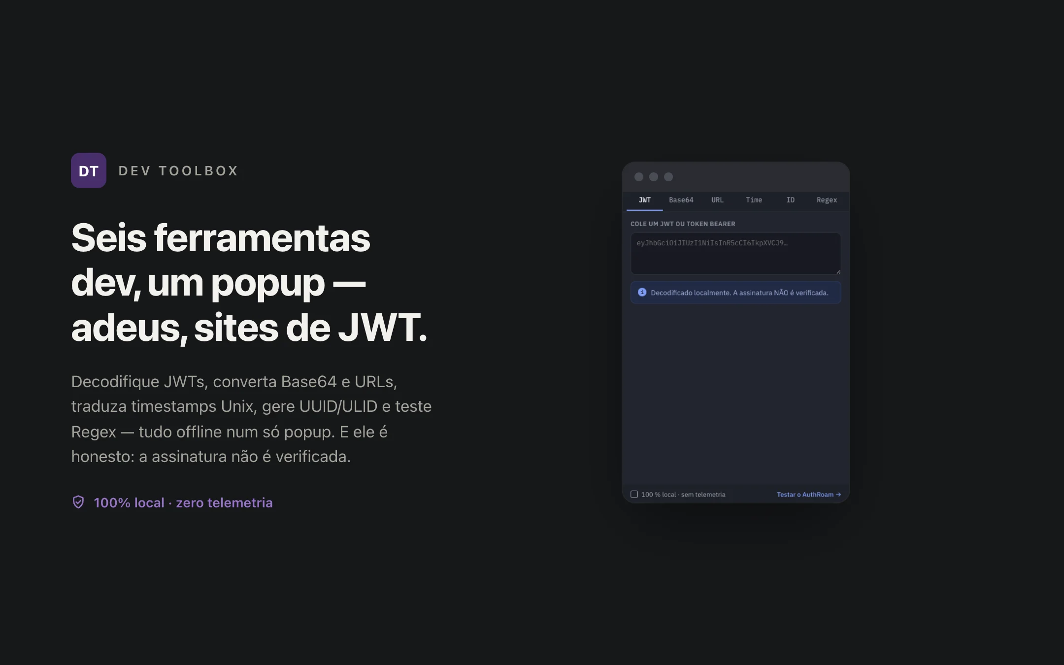 Dev Toolbox — popup