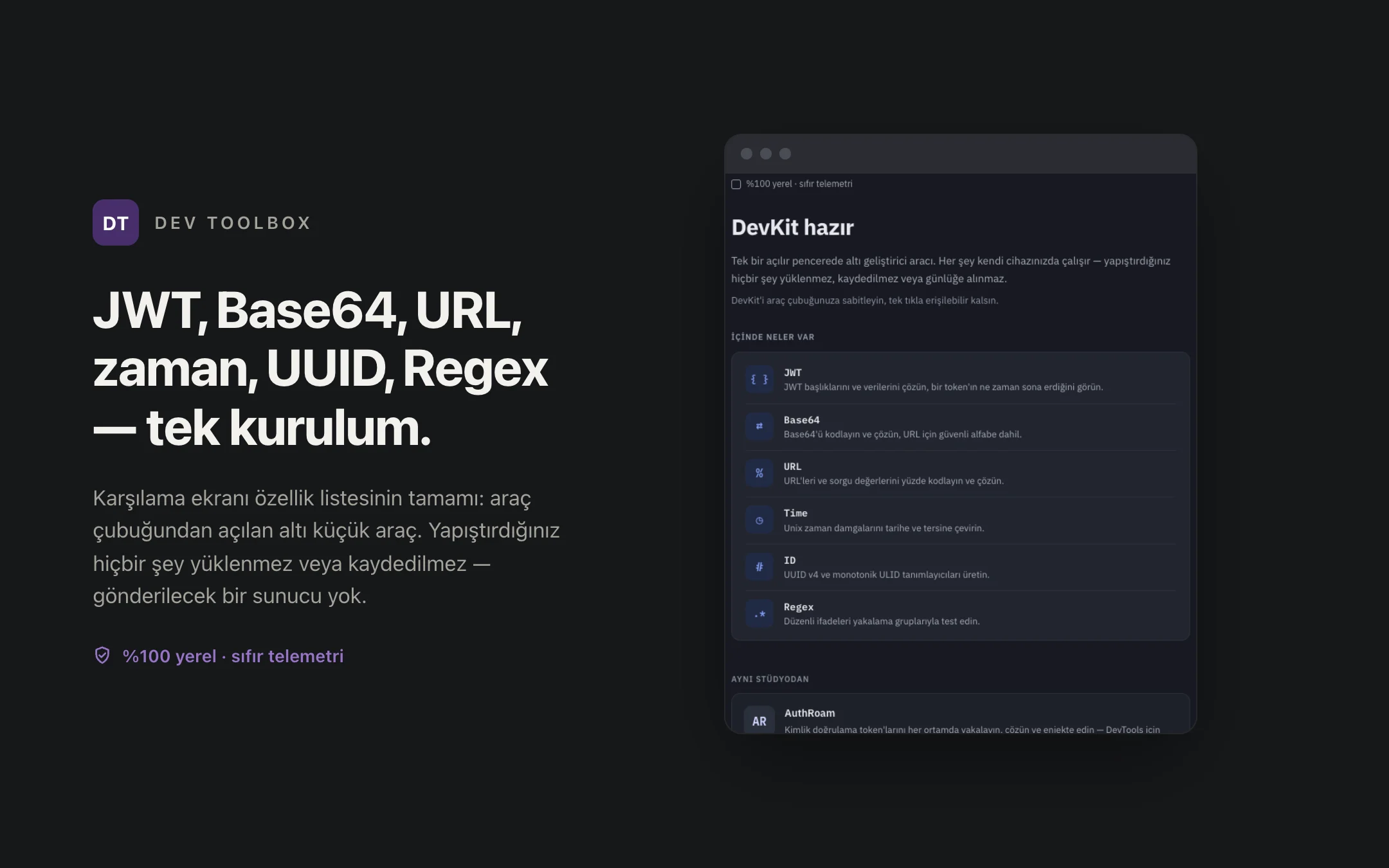 Dev Toolbox — onboarding
