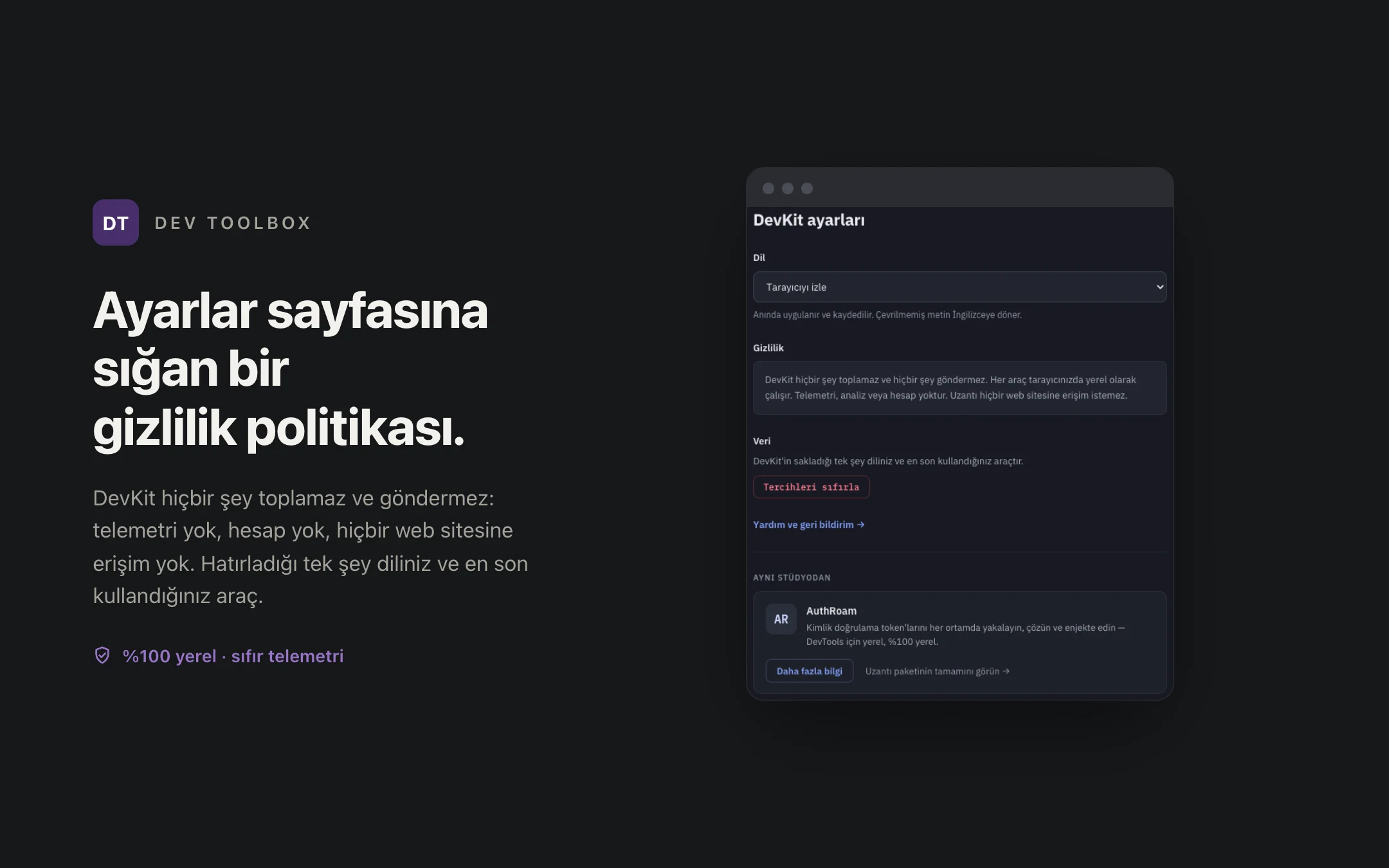 Dev Toolbox — options