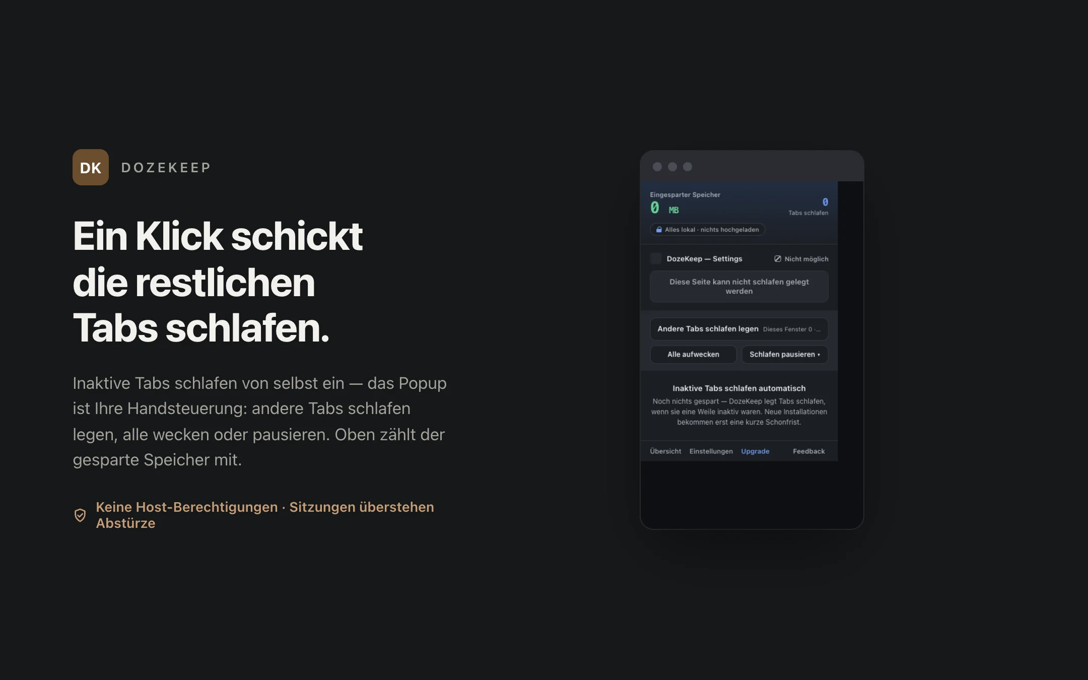 DozeKeep — popup