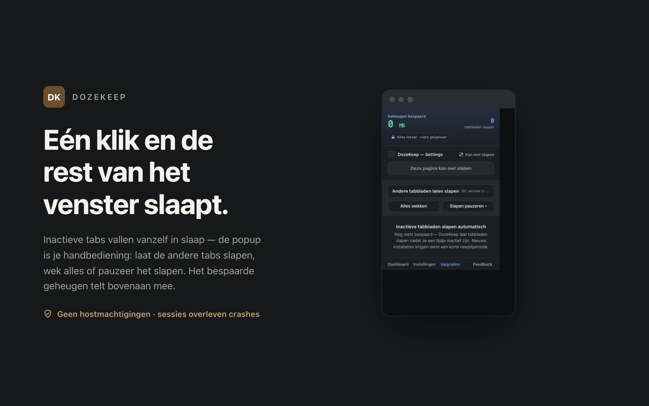 DozeKeep — popup