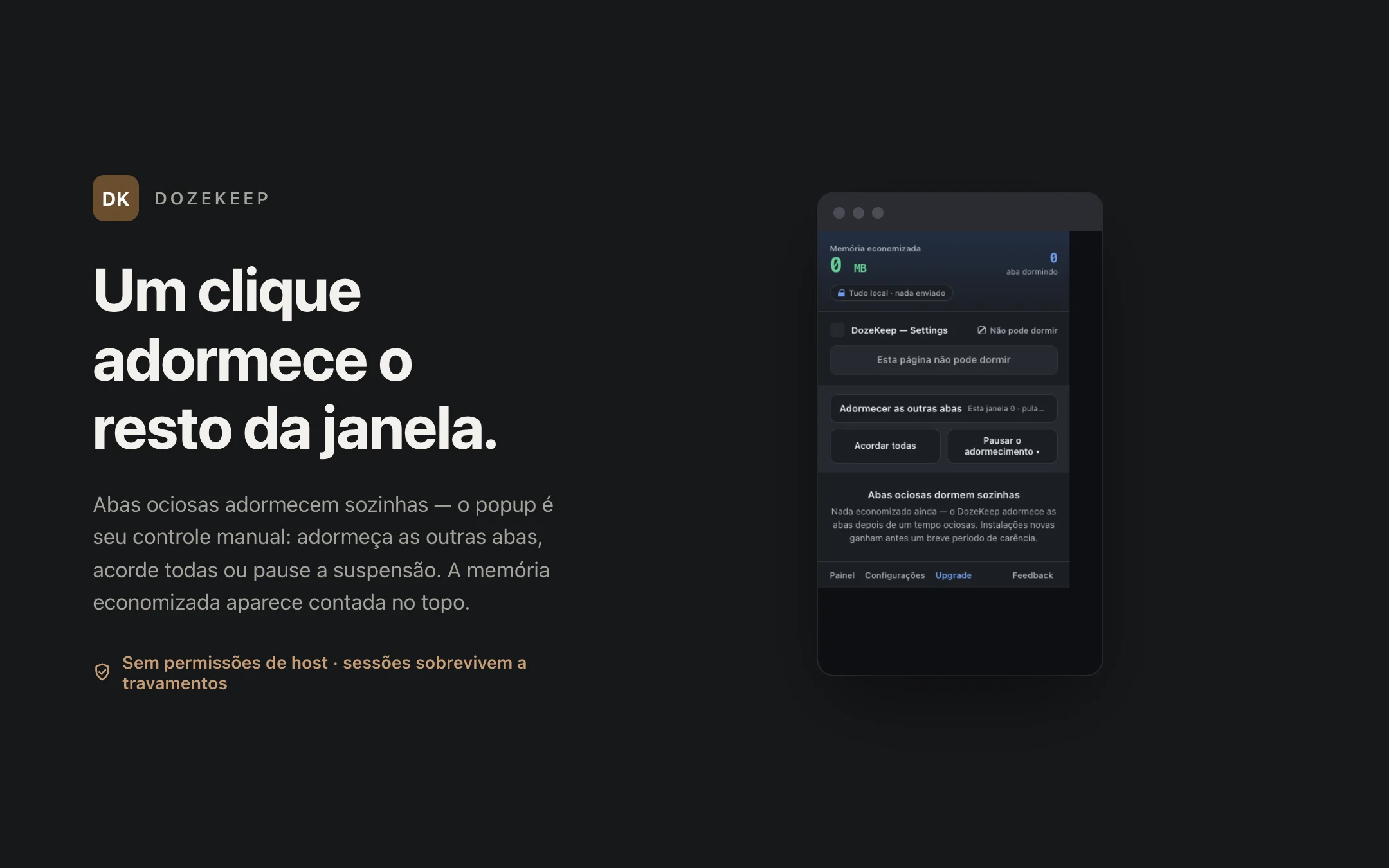 DozeKeep — popup