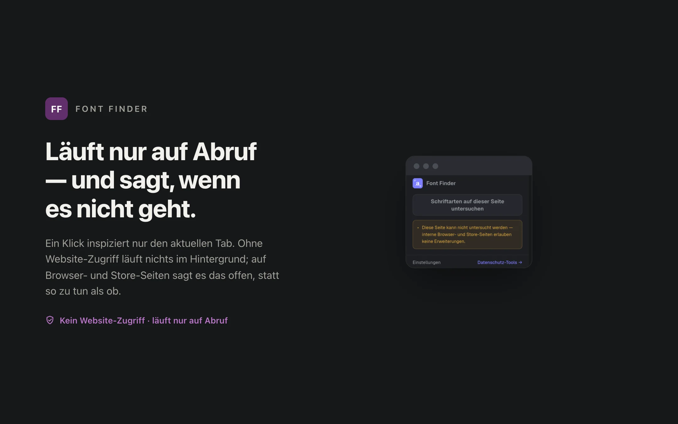 Font Finder — popup