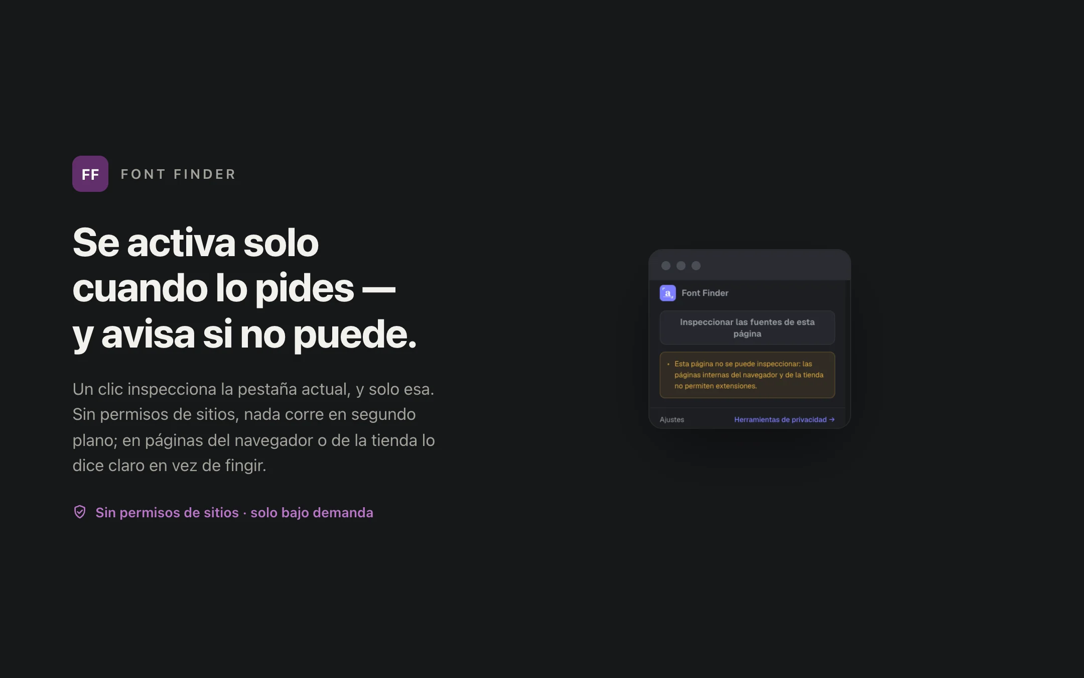 Font Finder — popup