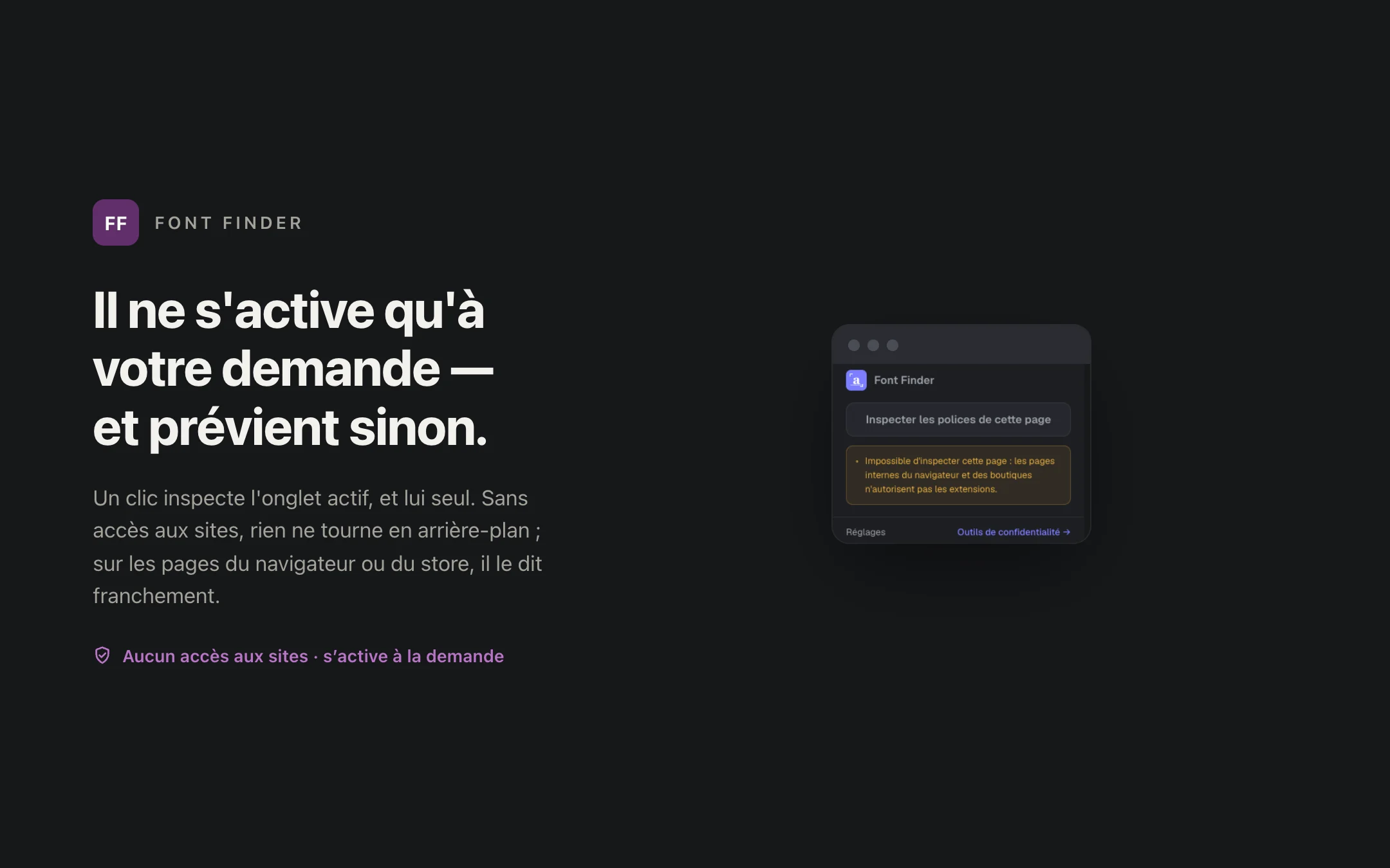 Font Finder — popup