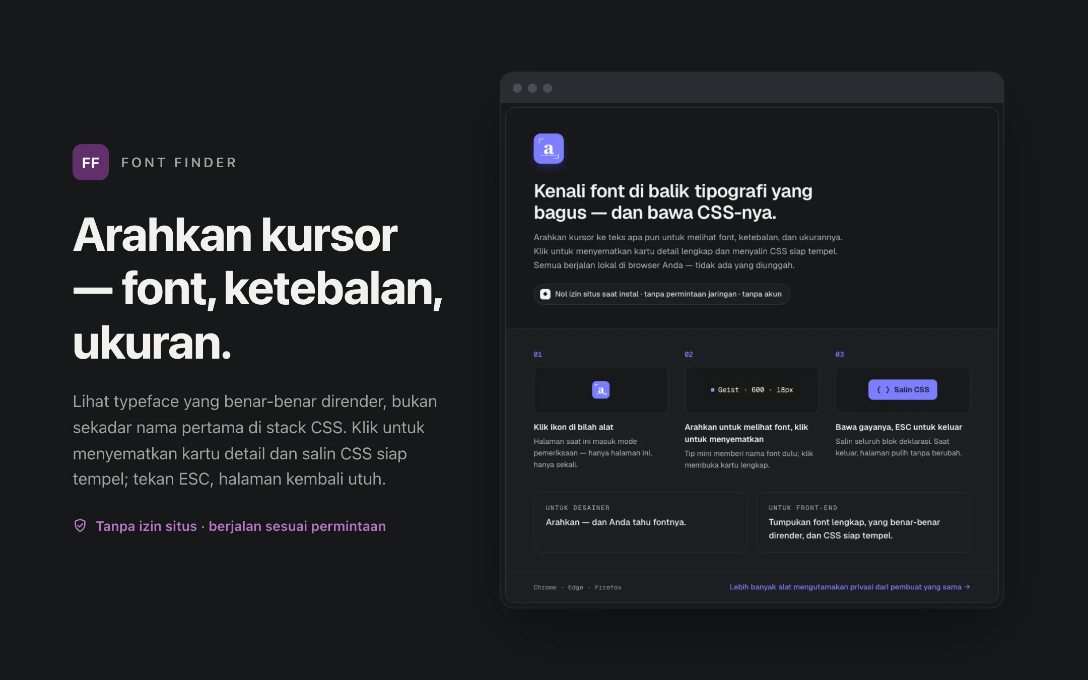Font Finder — onboarding