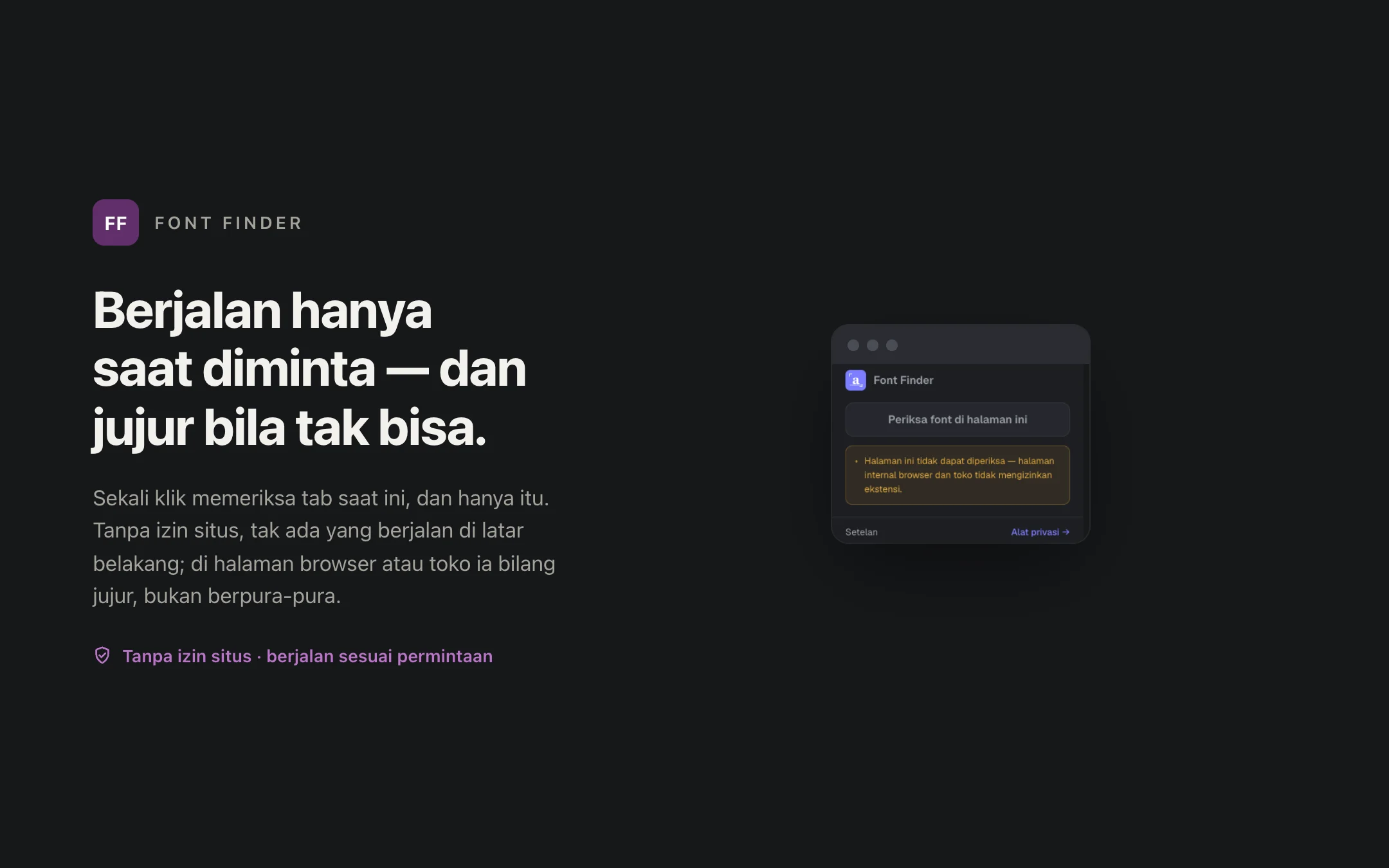 Font Finder — popup