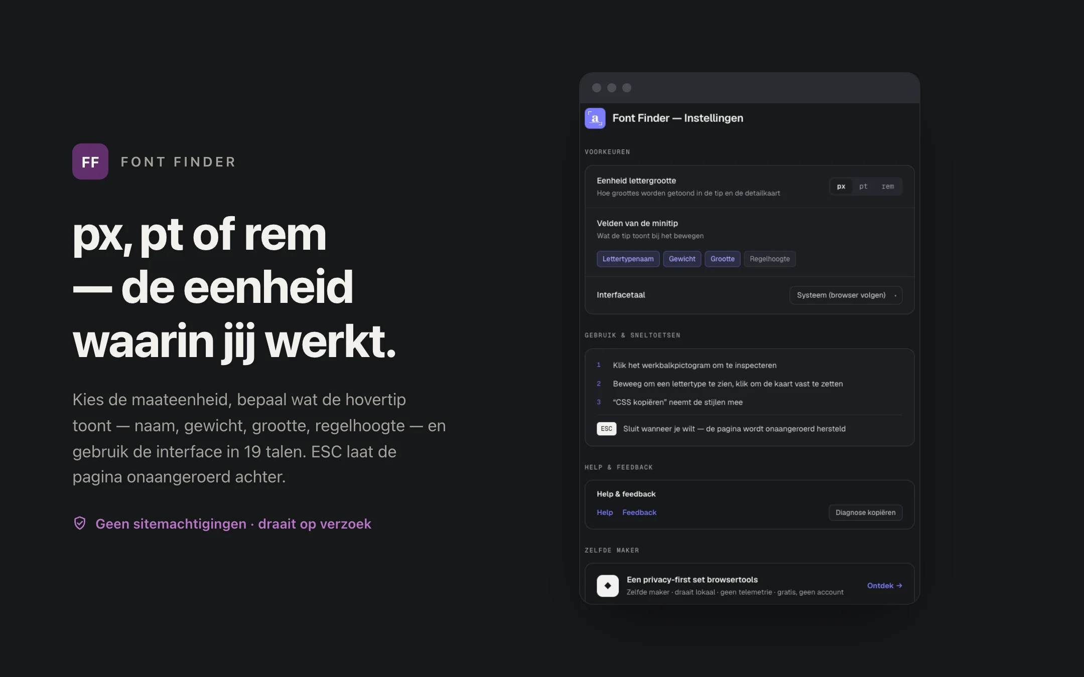 Font Finder — options
