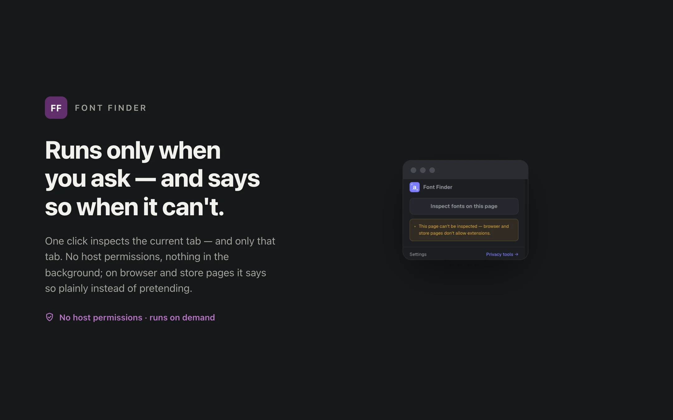 Font Finder — popup