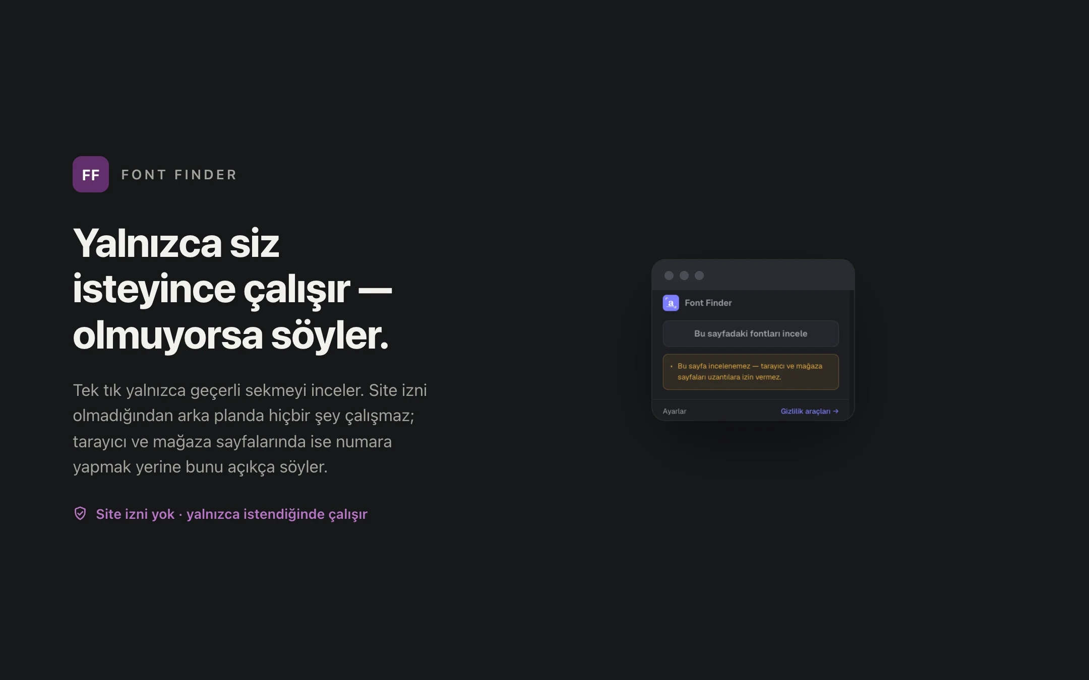 Font Finder — popup
