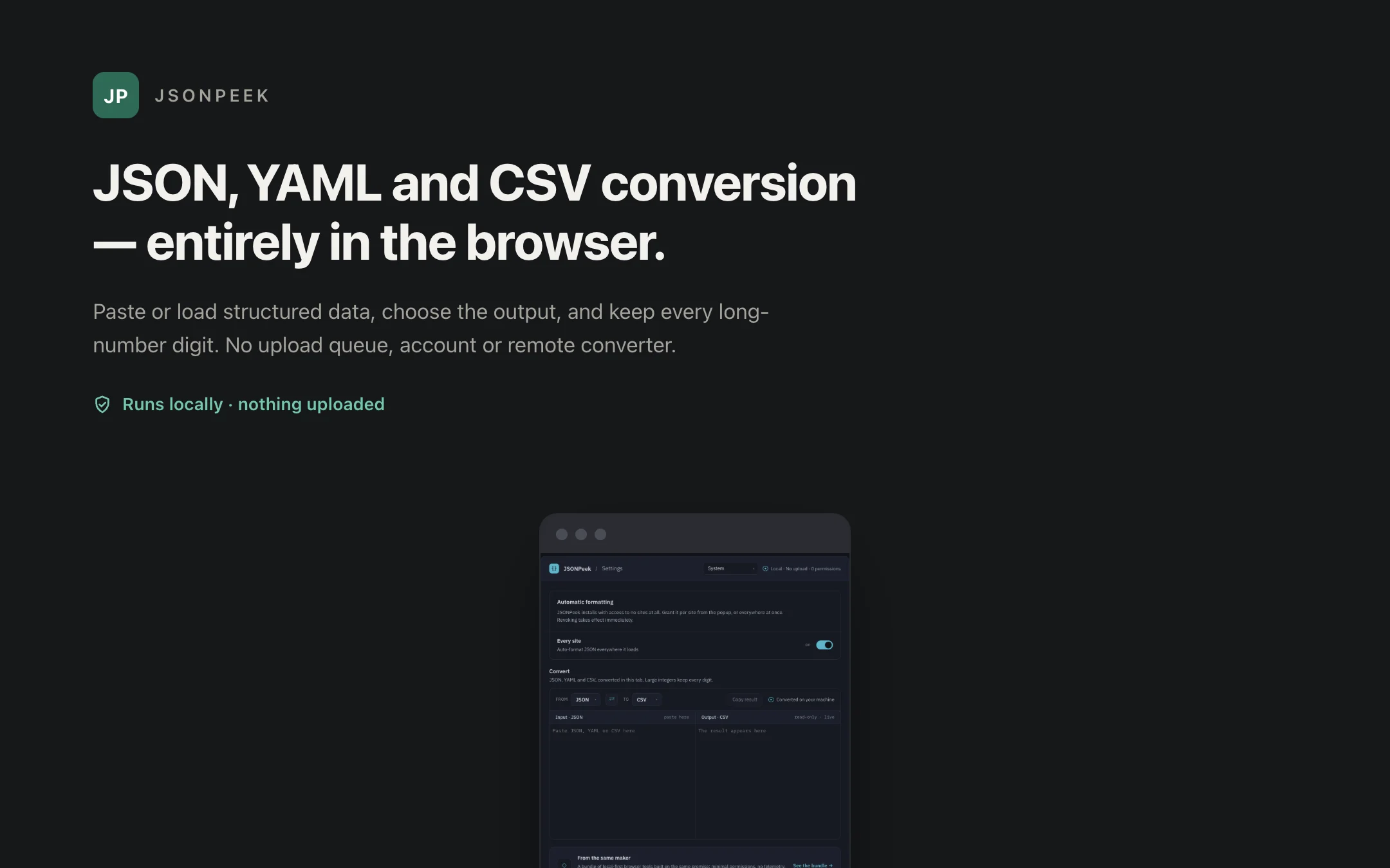JSONPeek — converter
