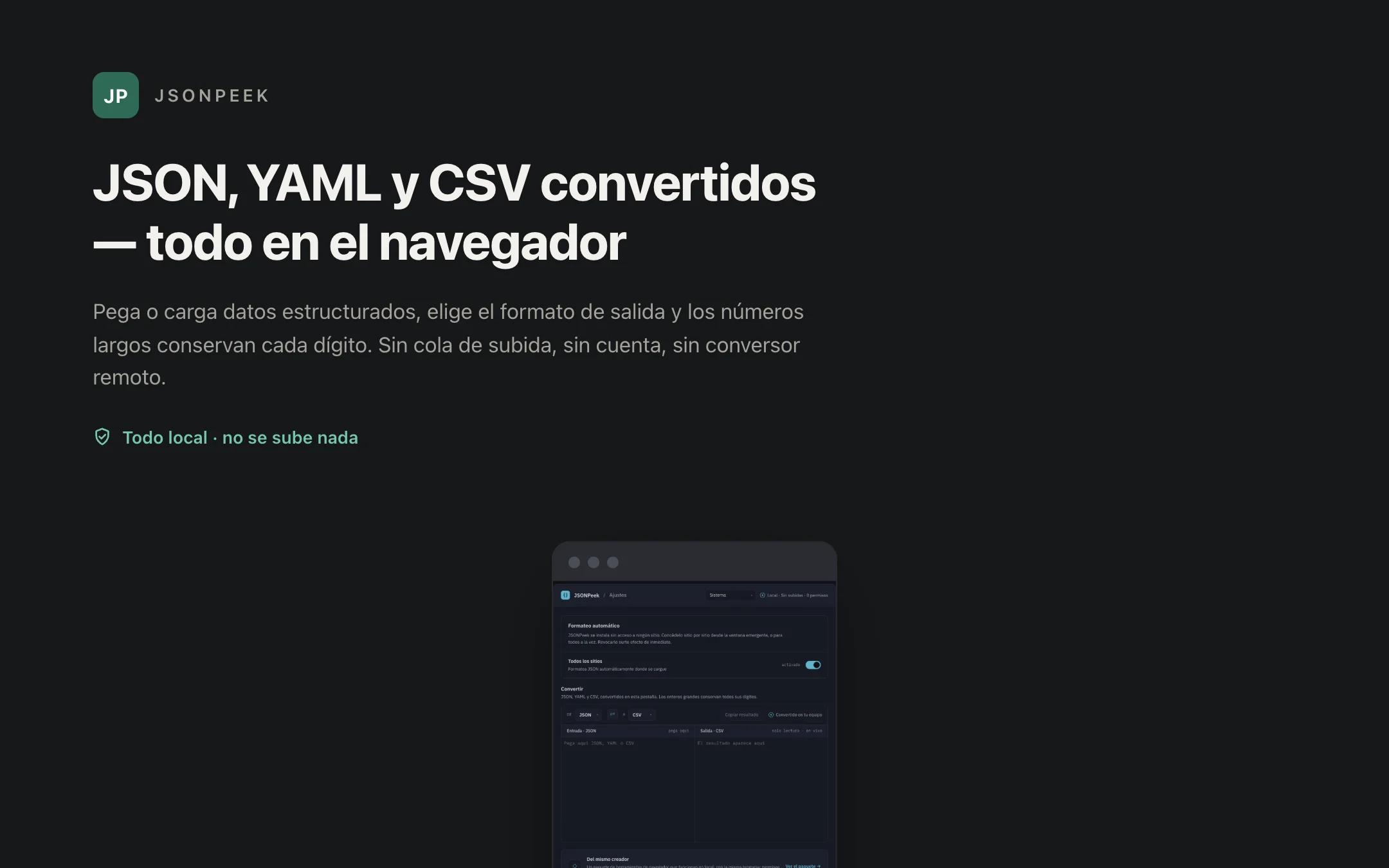 JSONPeek — converter