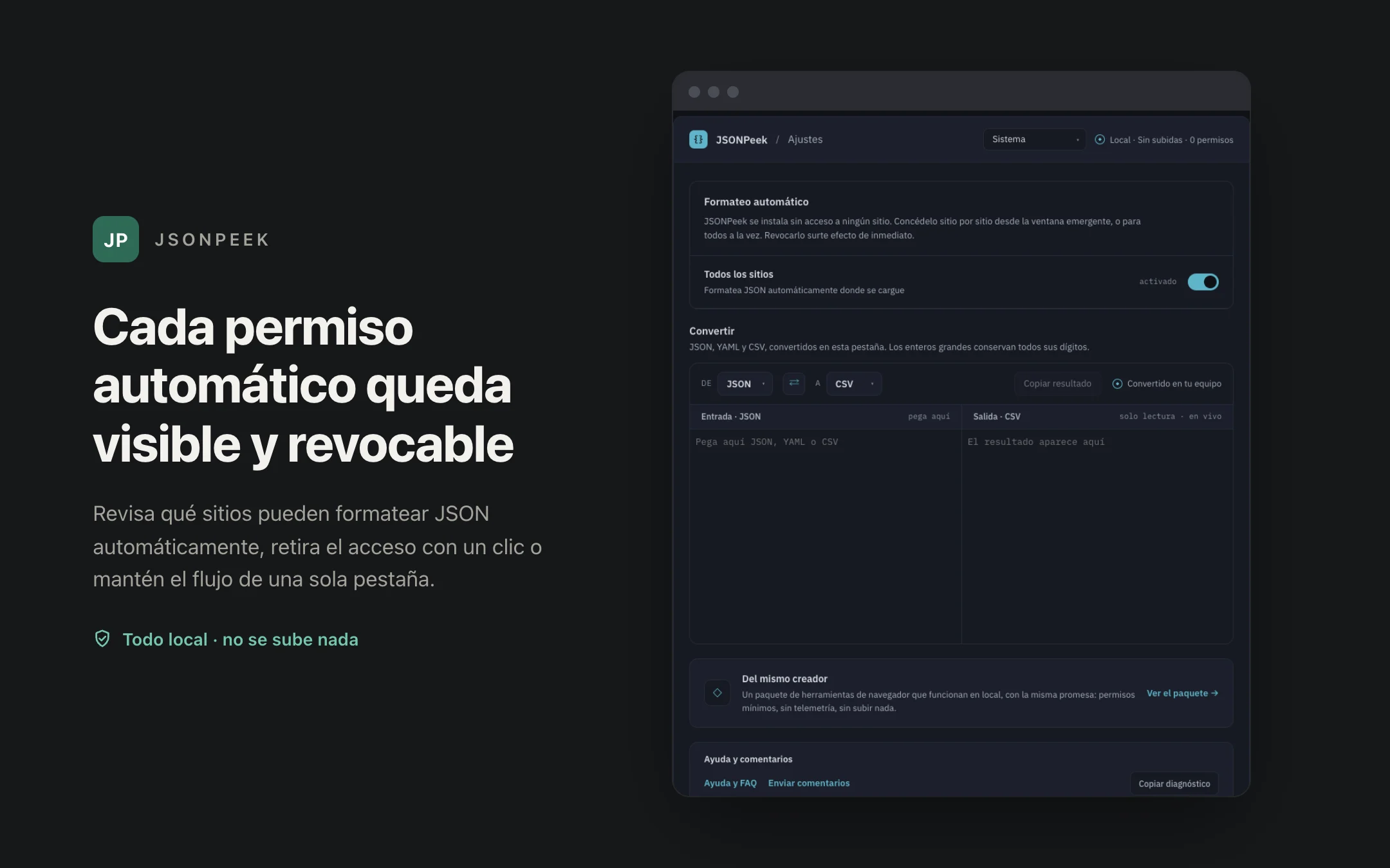 JSONPeek — permissions