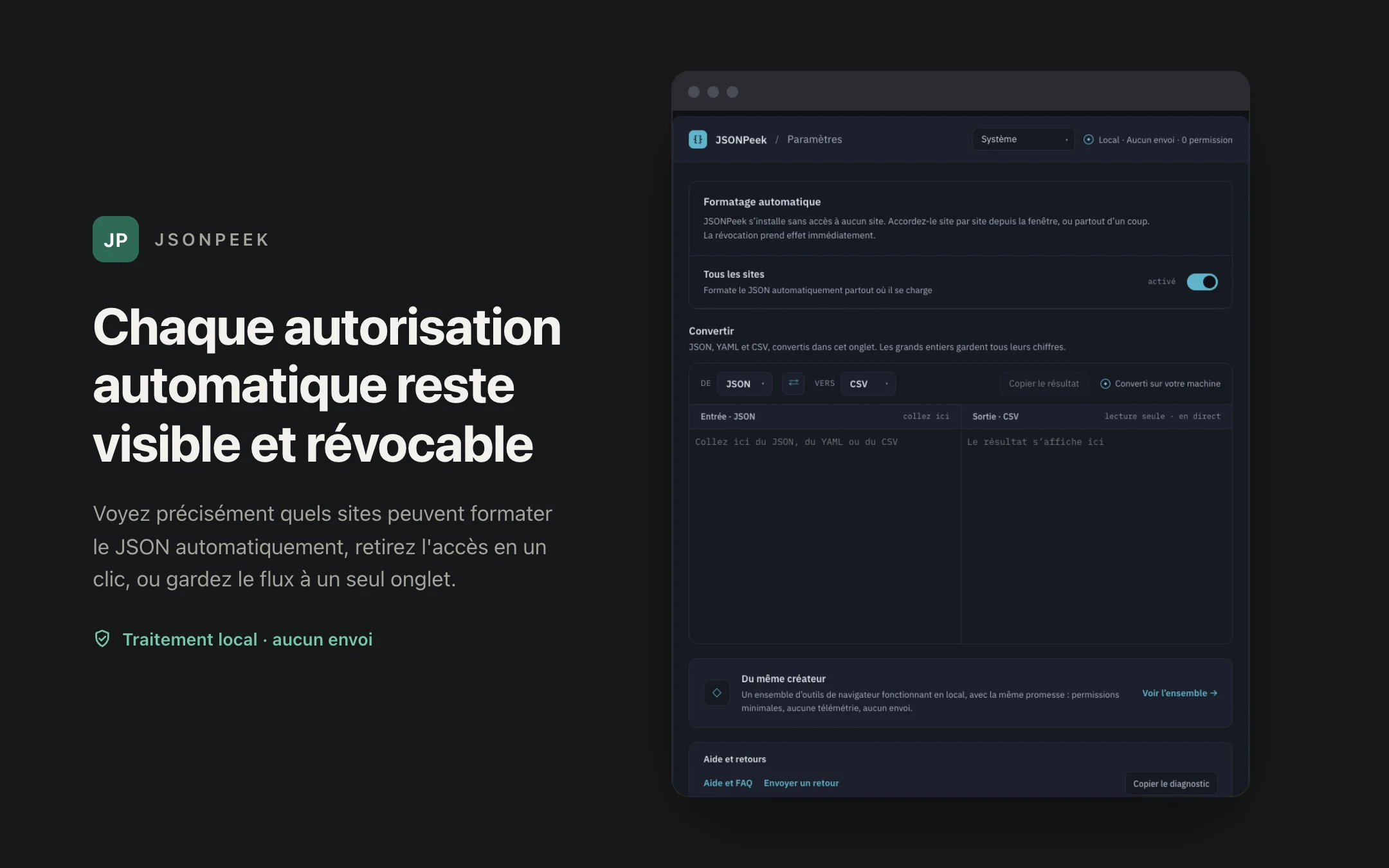 JSONPeek — permissions