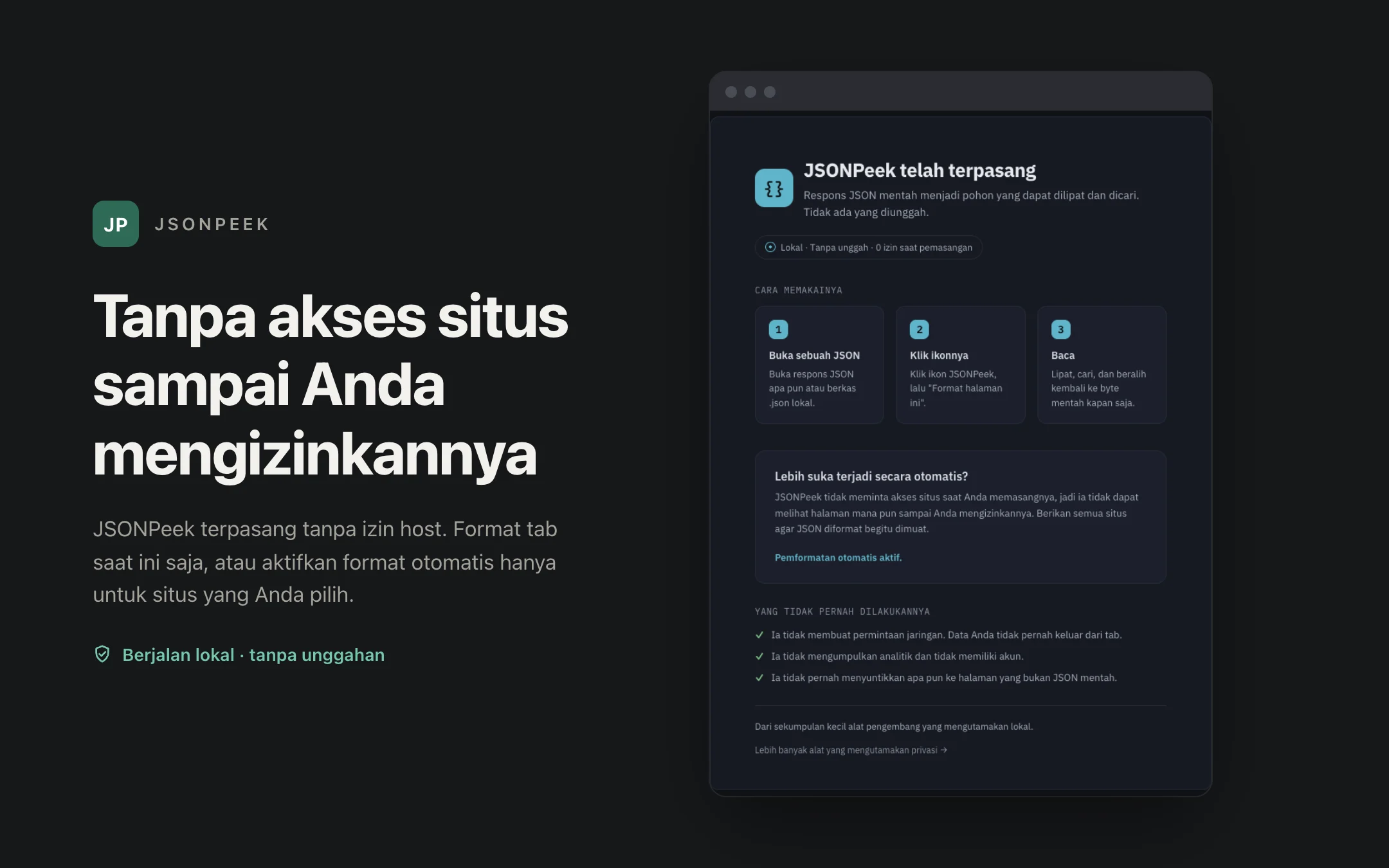 JSONPeek — onboarding