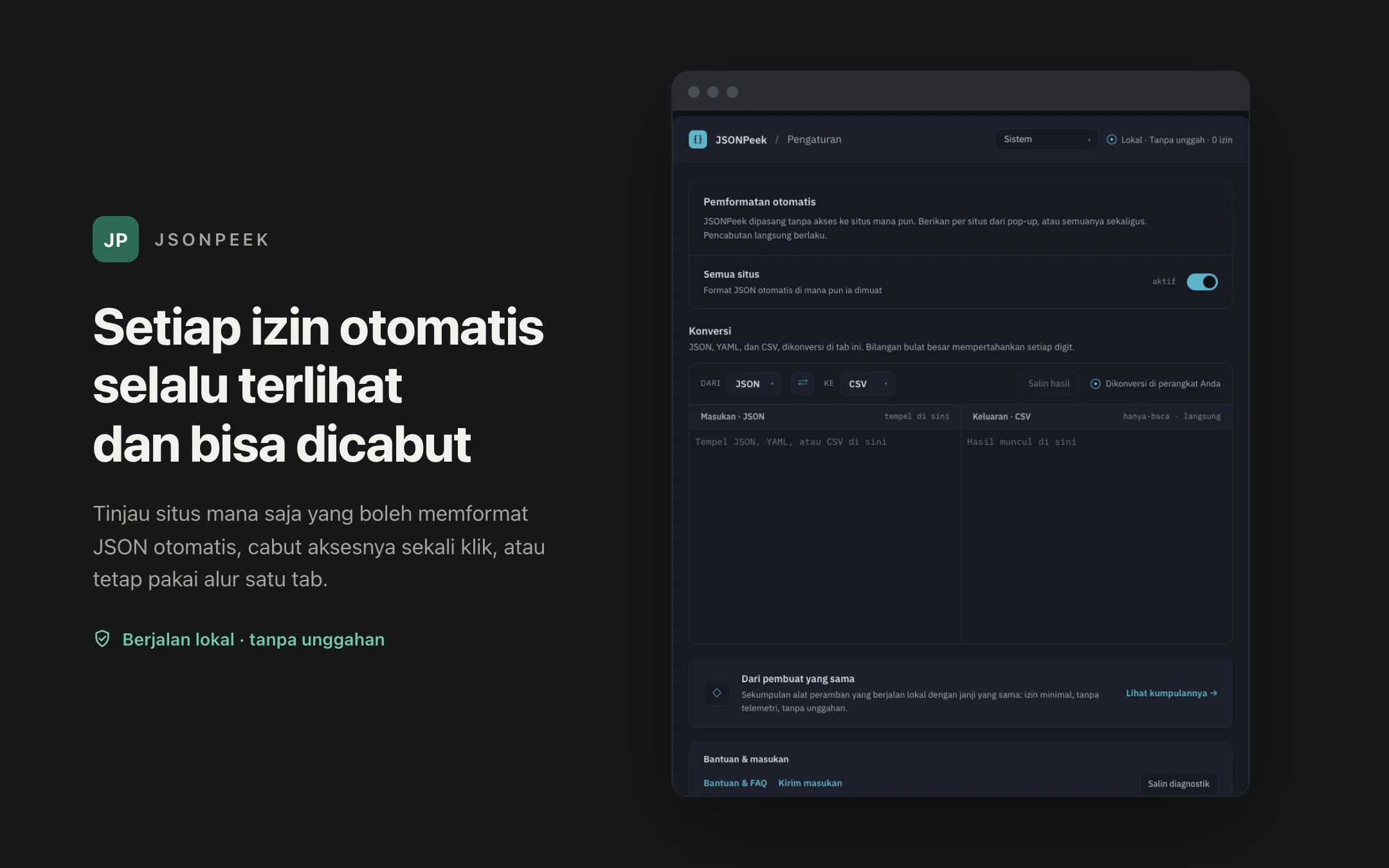 JSONPeek — permissions