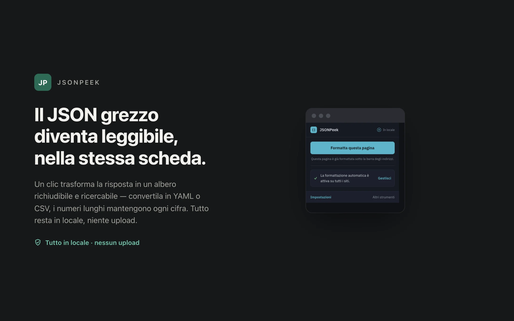 JSONPeek — popup