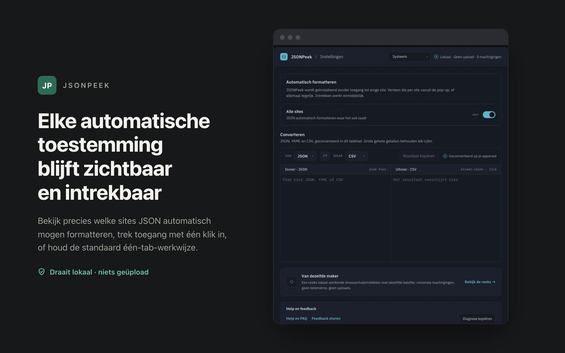 JSONPeek — permissions