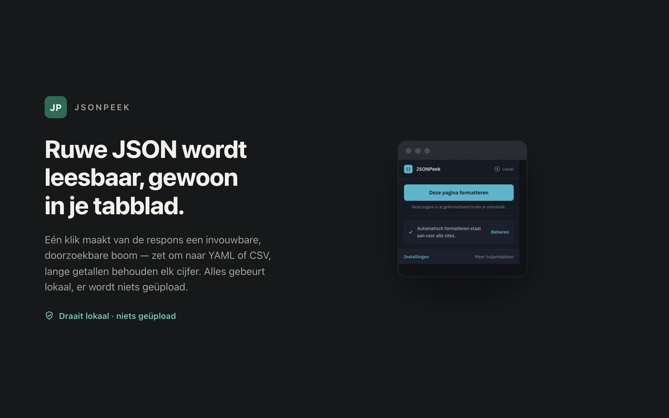 JSONPeek — popup