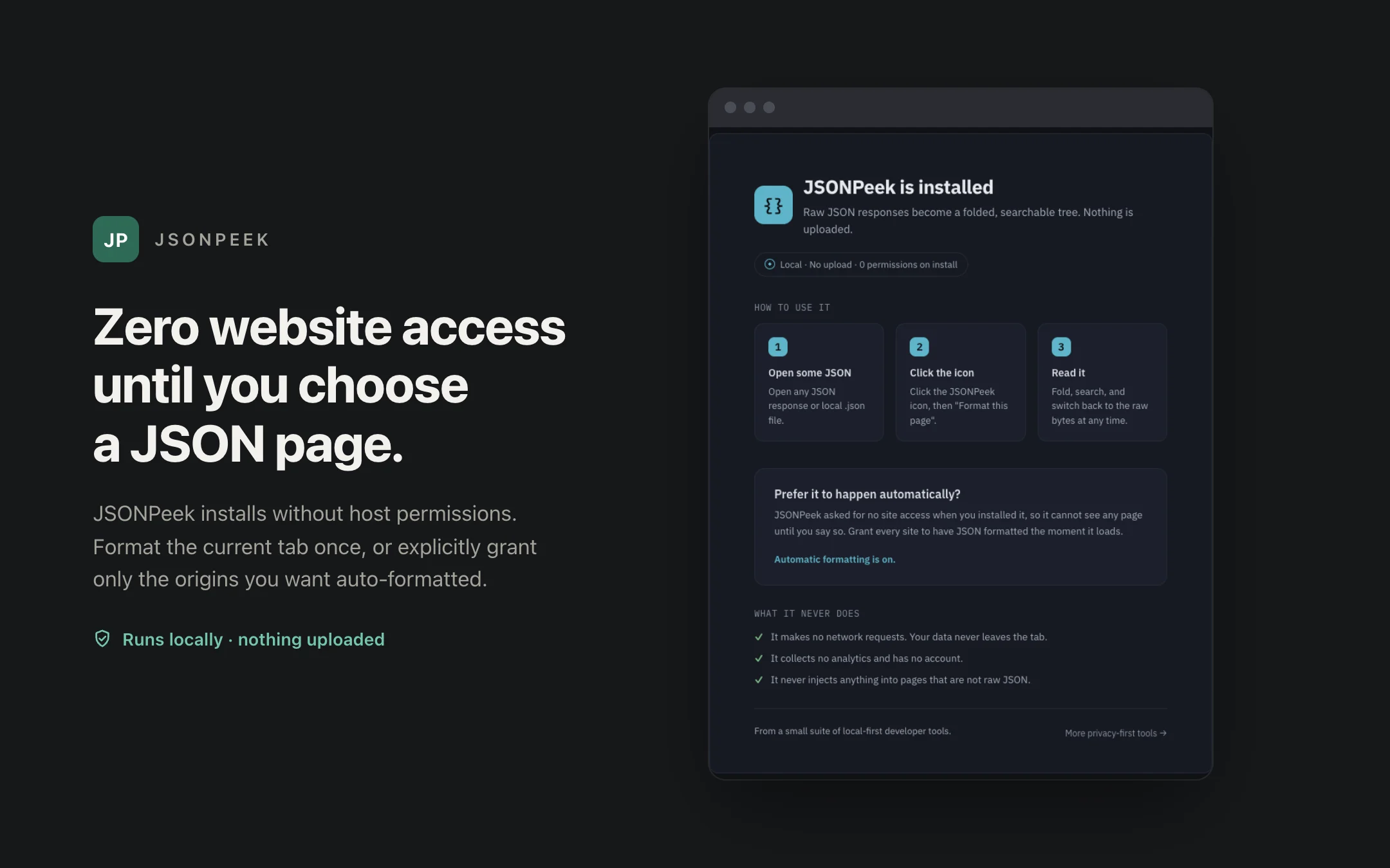 JSONPeek — onboarding