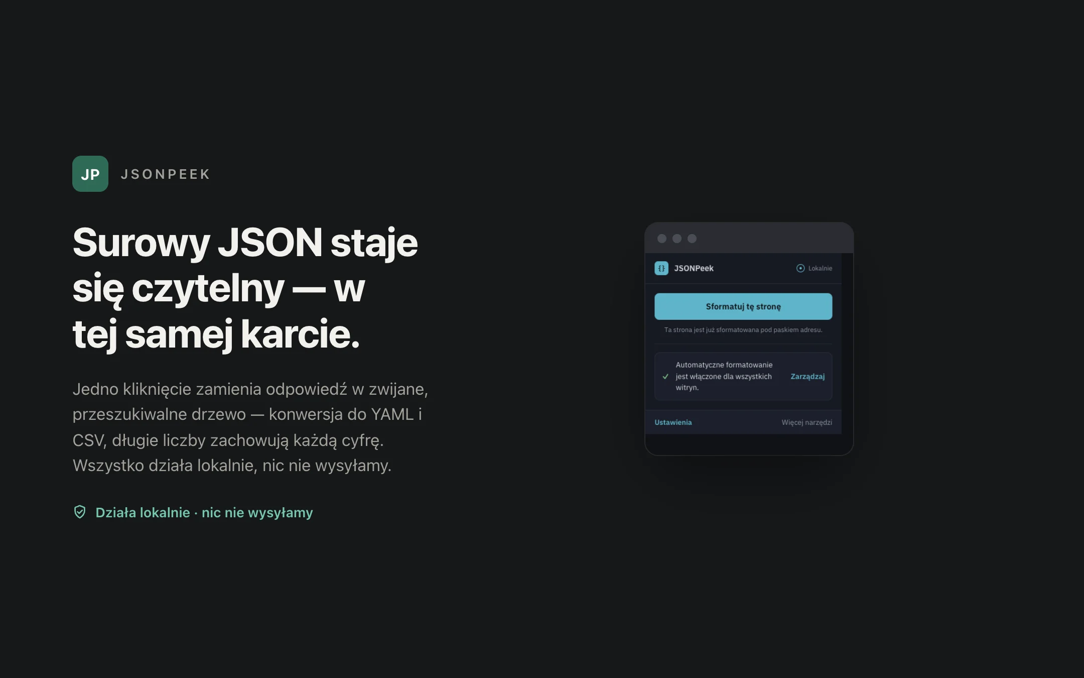 JSONPeek — popup