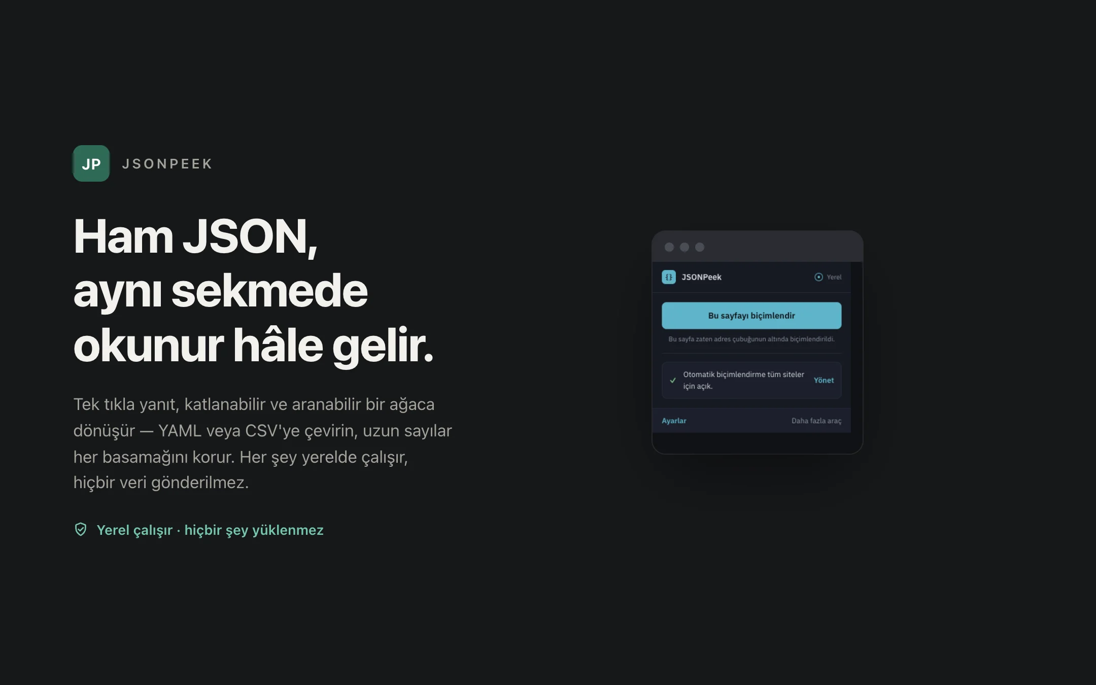 JSONPeek — popup