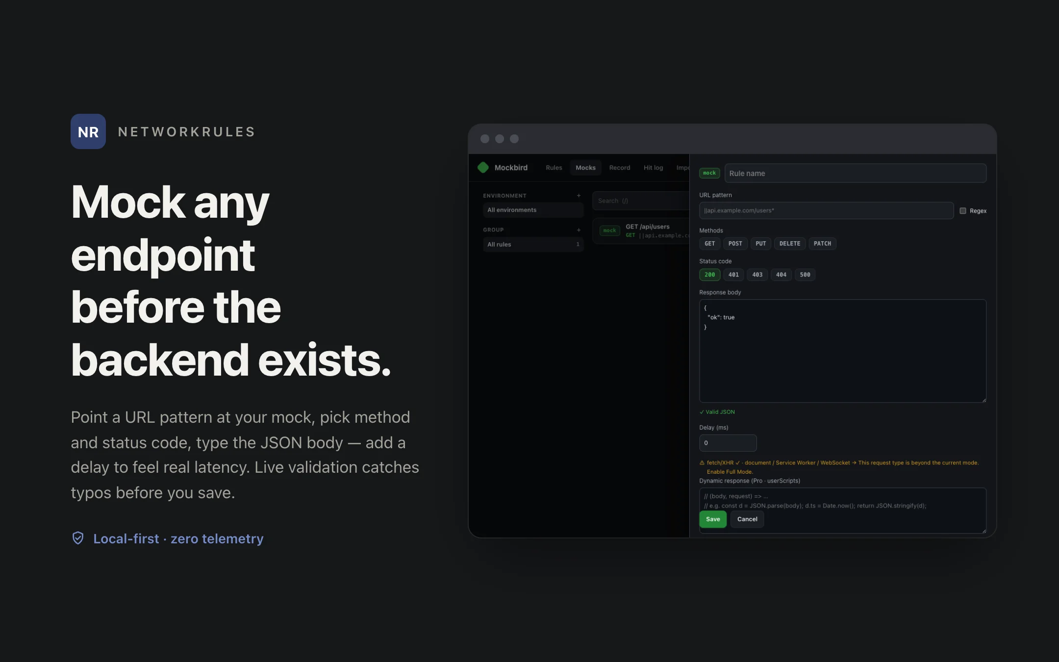 NetworkRules — editor