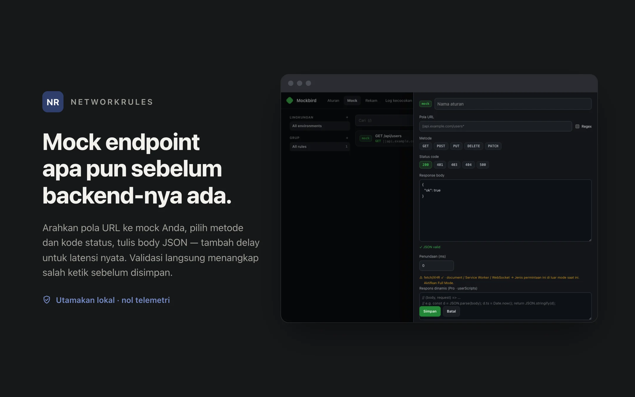 NetworkRules — editor