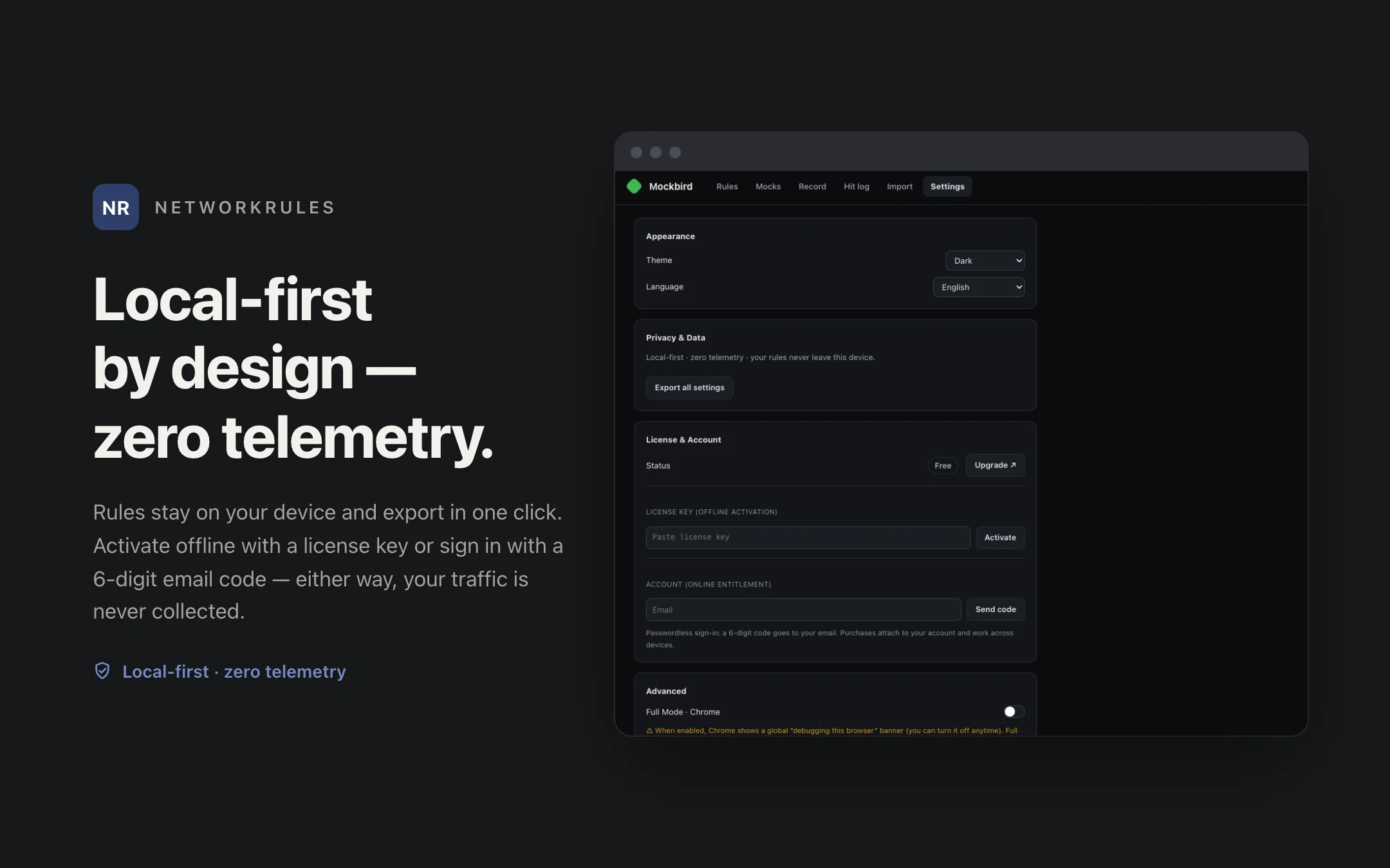NetworkRules — settings