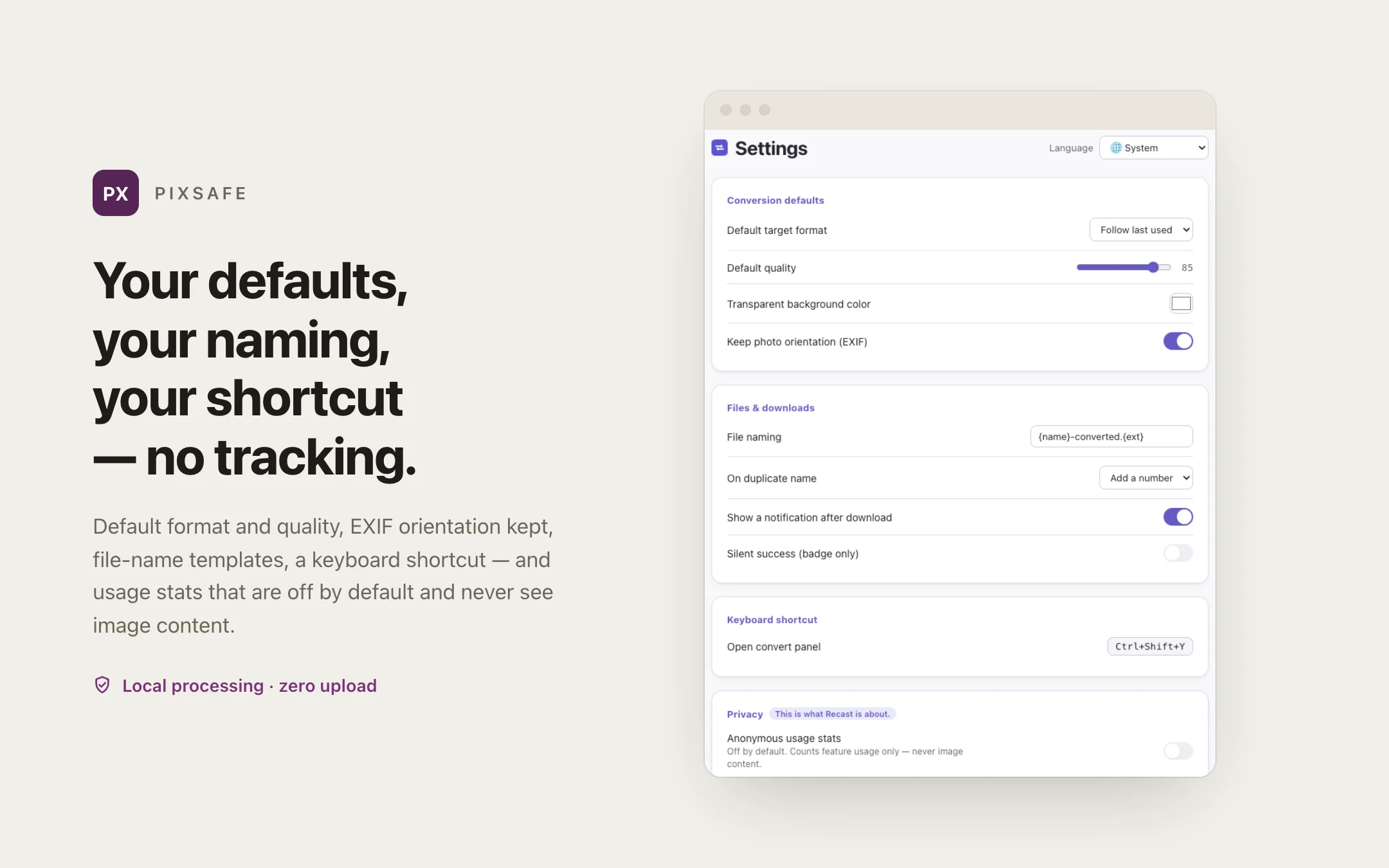 Image Converter — options