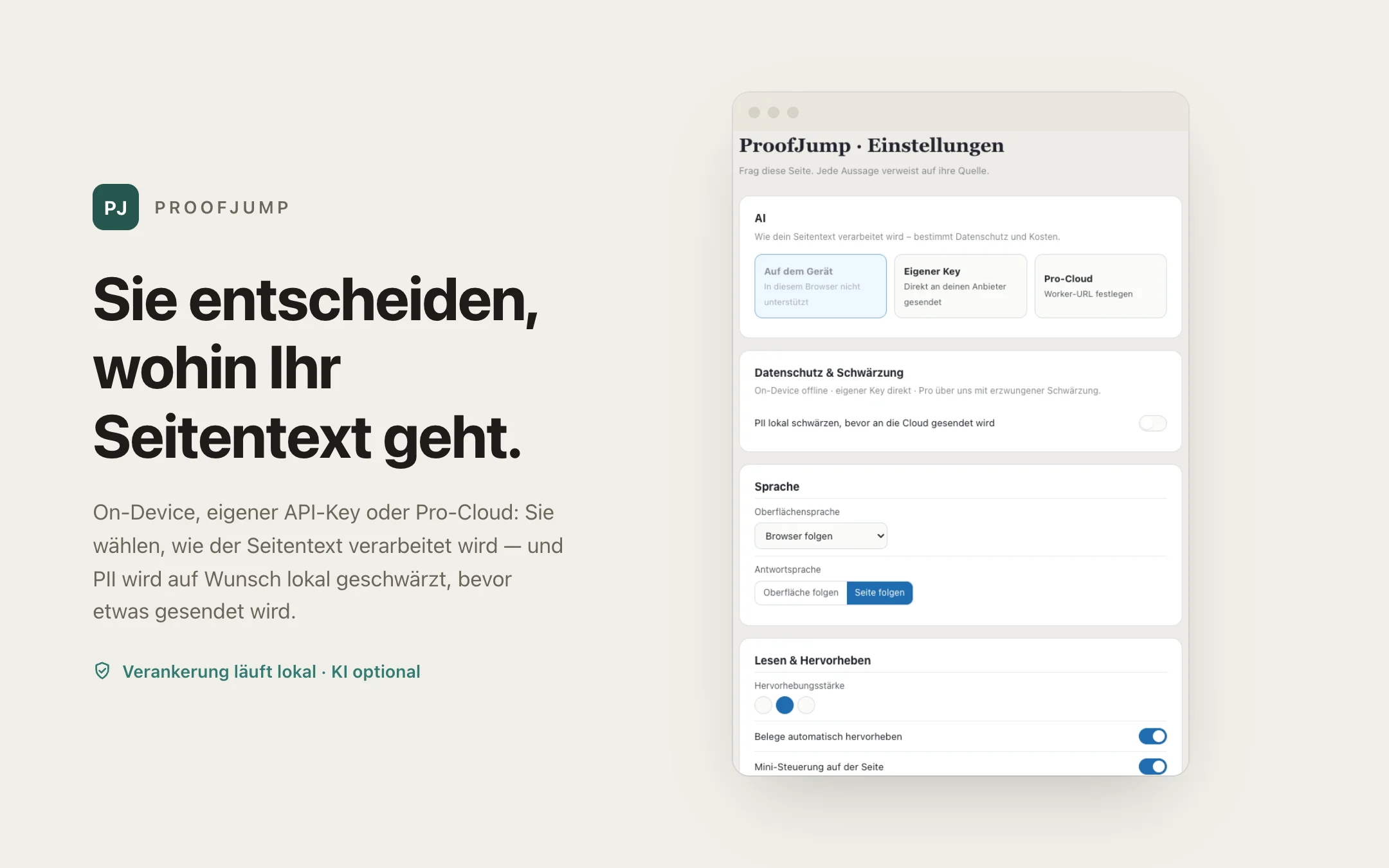ProofJump — options